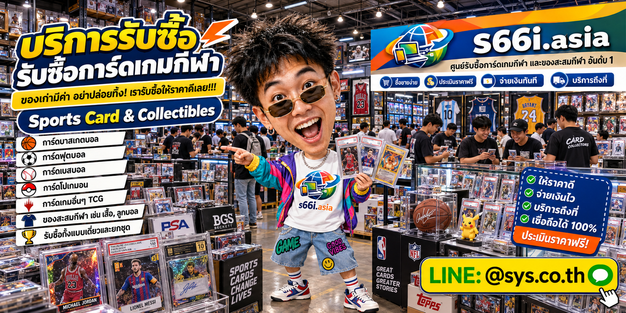ทีมงาน s66i.asia รับซื้อการ์ดเกมกีฬาและคอลเลกชันกีฬาในโกดัง
