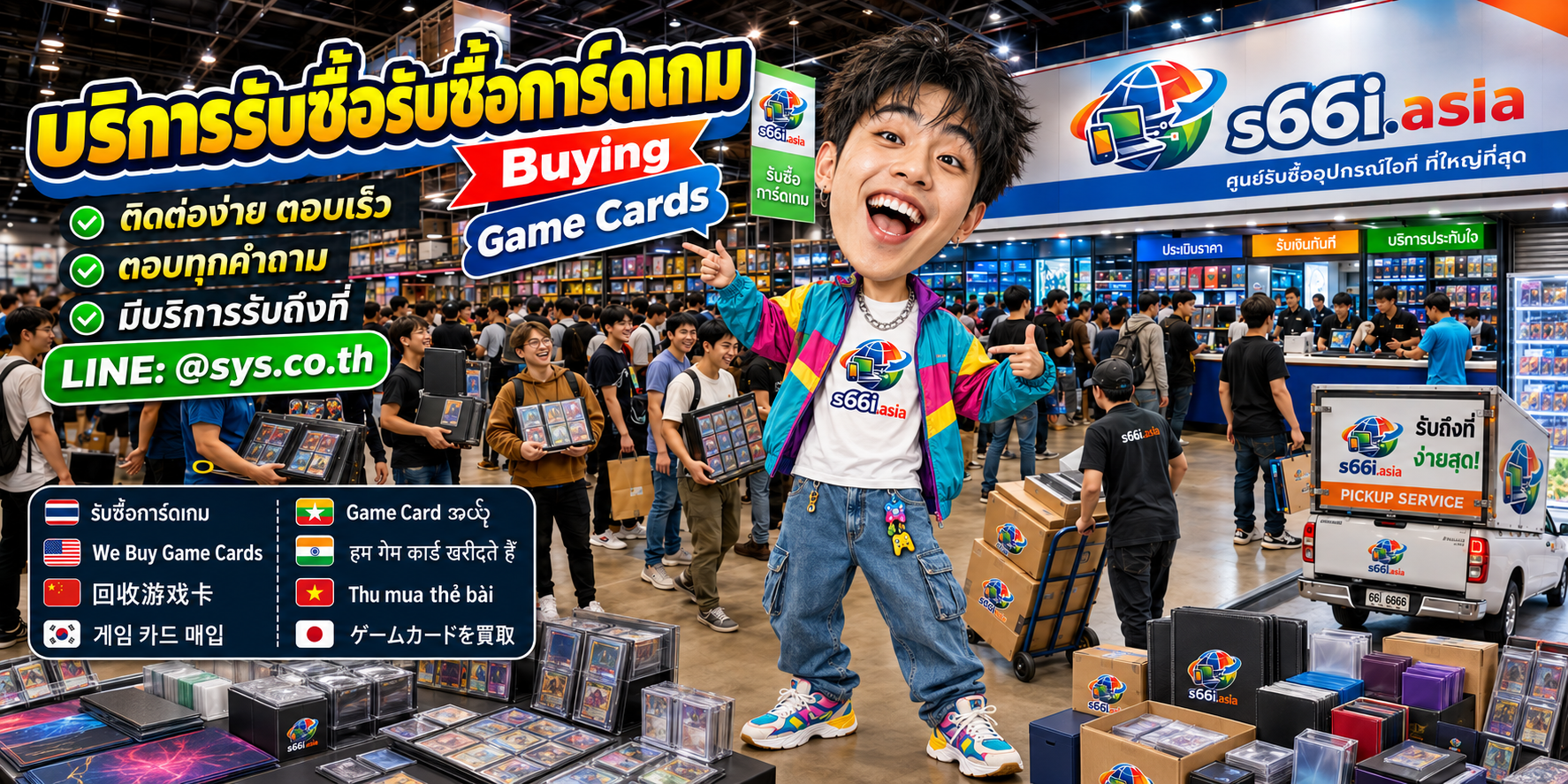 ช่องทาง LINE @sys.co.th สำหรับขายการ์ดเกมให้ s66i.asia