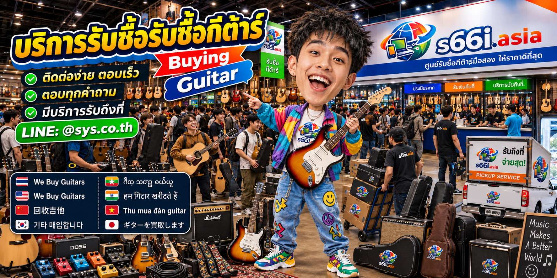 ช่องทาง LINE @sys.co.th สำหรับขายกีต้าร์ให้ s66i.asia