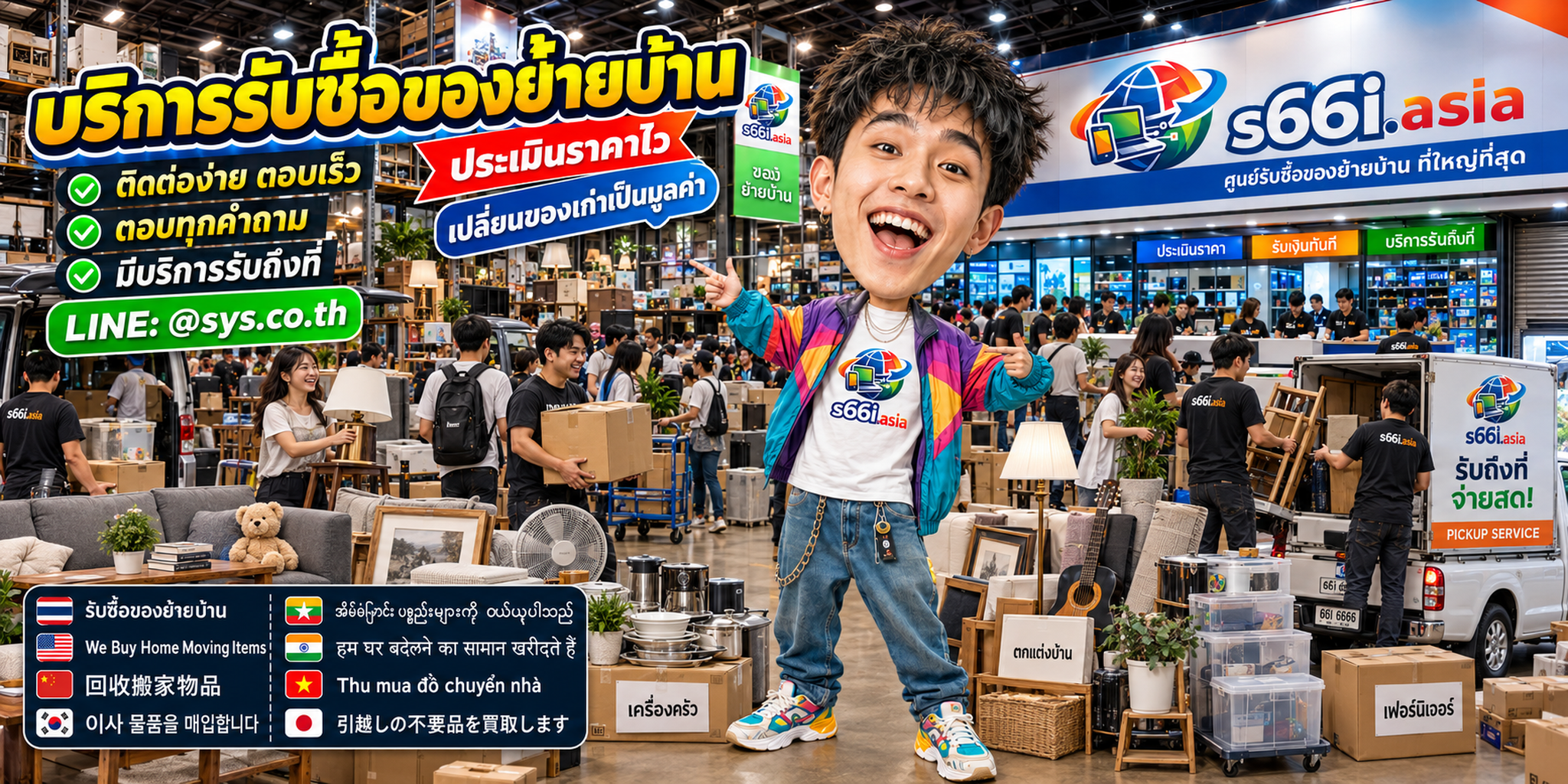 ช่องทาง LINE @sys.co.th สำหรับขายของย้ายบ้านให้ s66i.asia