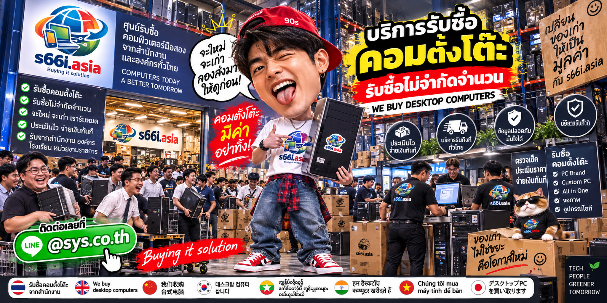 ทีมงาน s66i.asia รับซื้อคอมตั้งโต๊ะและคอมสำนักงานในโกดังไอที
