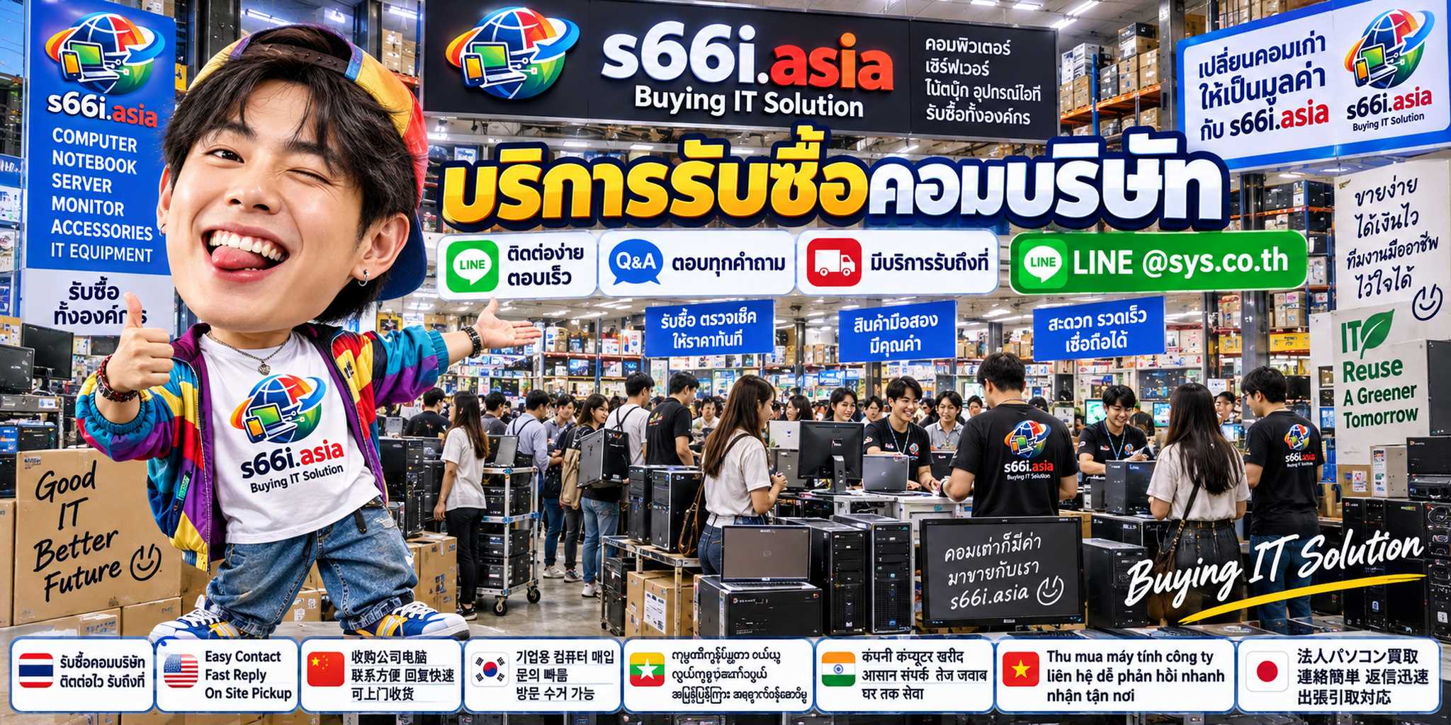 ติดต่อ LINE @sys.co.th สำหรับบริการรับซื้อคอมบริษัท