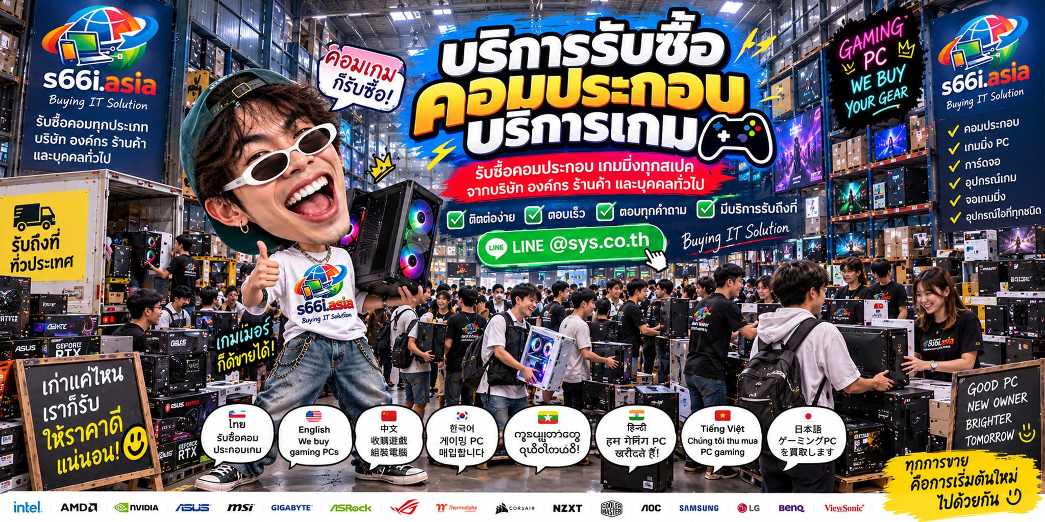 ติดต่อ LINE @sys.co.th เพื่อขายคอมประกอบบริการเกมให้ s66i.asia