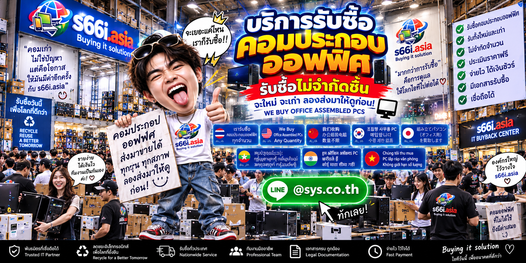 ทีมงาน s66i.asia รับซื้อคอมประกอบออฟฟิศในโกดังคอมพิวเตอร์