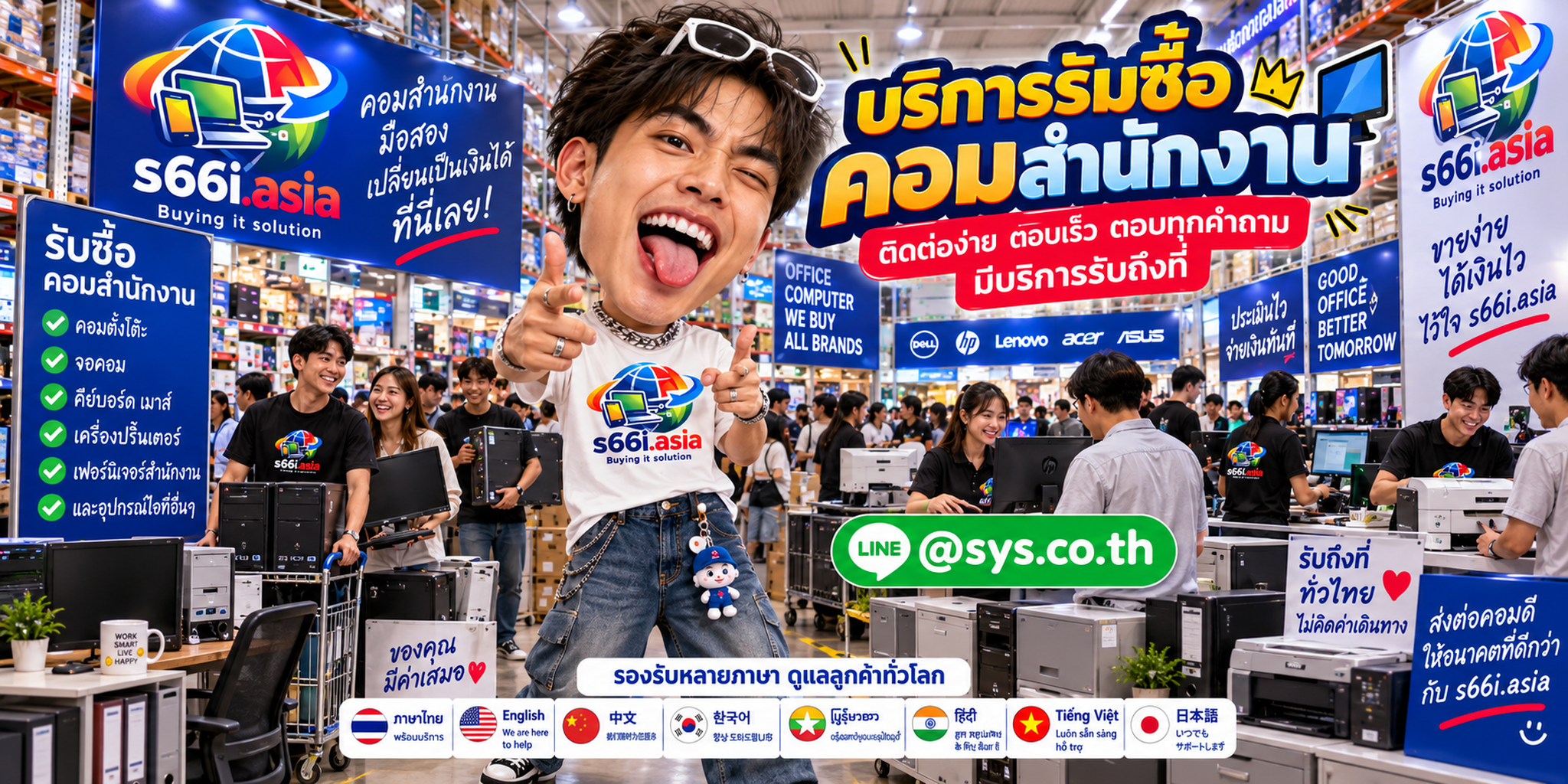ติดต่อ LINE @sys.co.th เพื่อขายคอมสำนักงานให้ s66i.asia