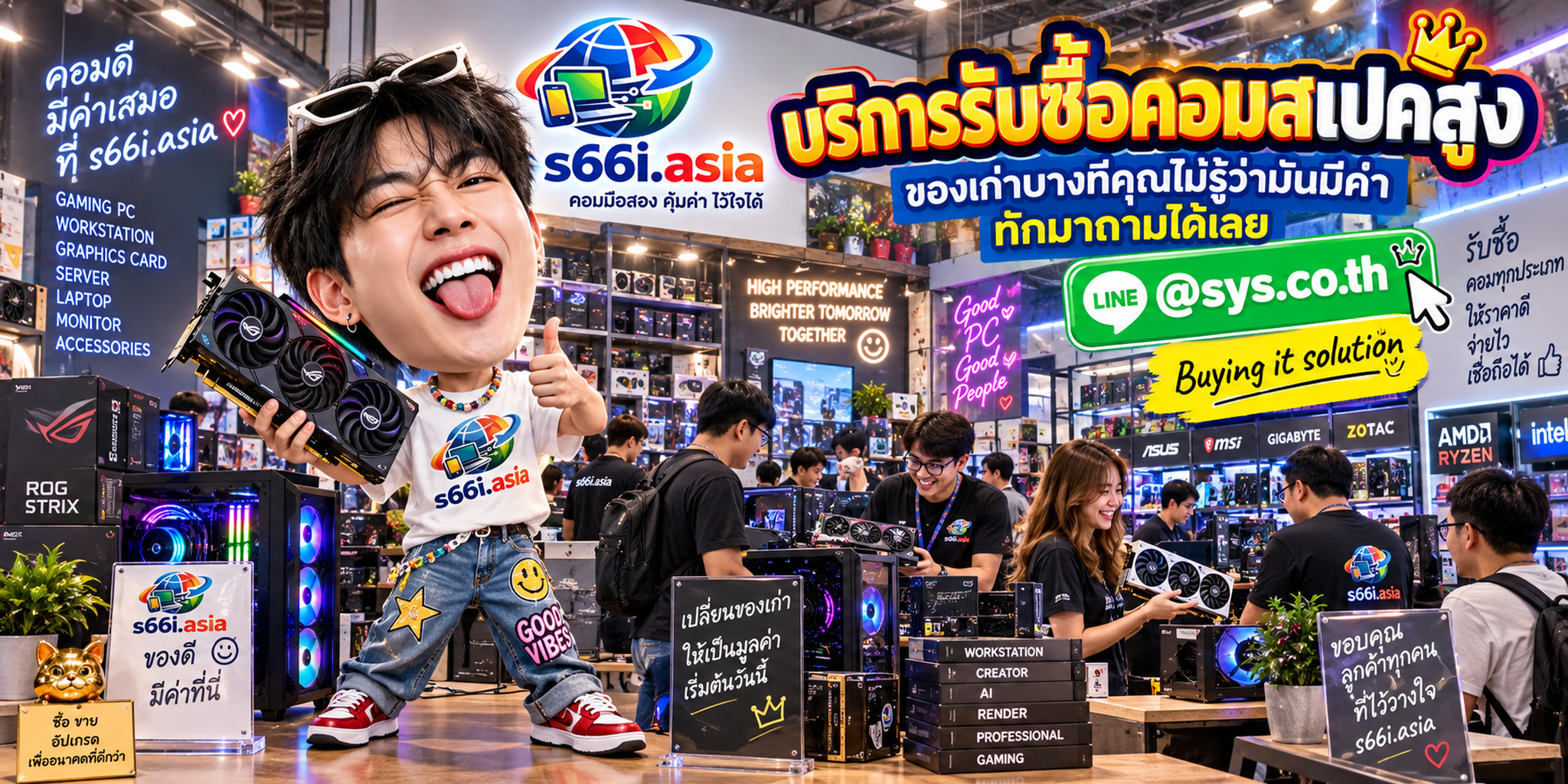 โกดังรับซื้อคอมสเปคสูง s66i.asia มีลูกค้ามาใช้บริการจำนวนมาก