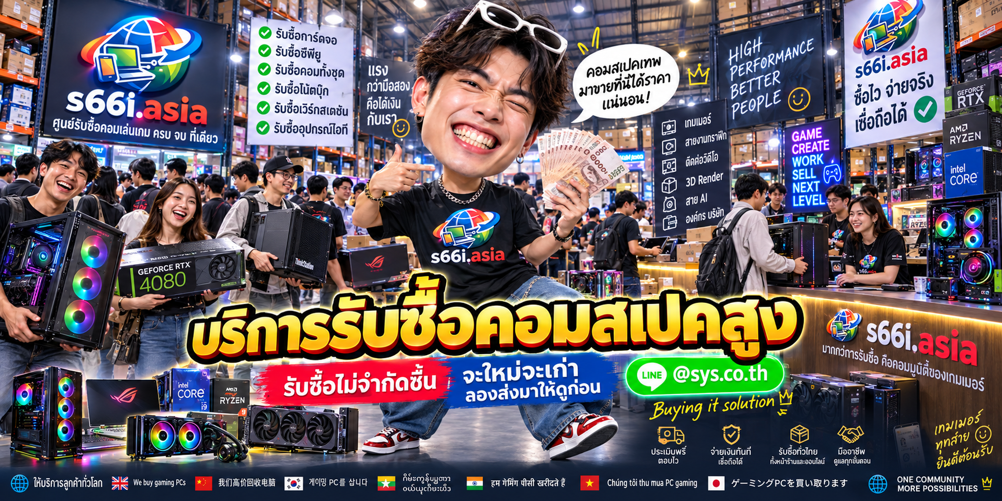 ทีมงาน s66i.asia รับซื้อคอมสเปคสูง Workstation Gaming PC และคอมงานมืออาชีพ