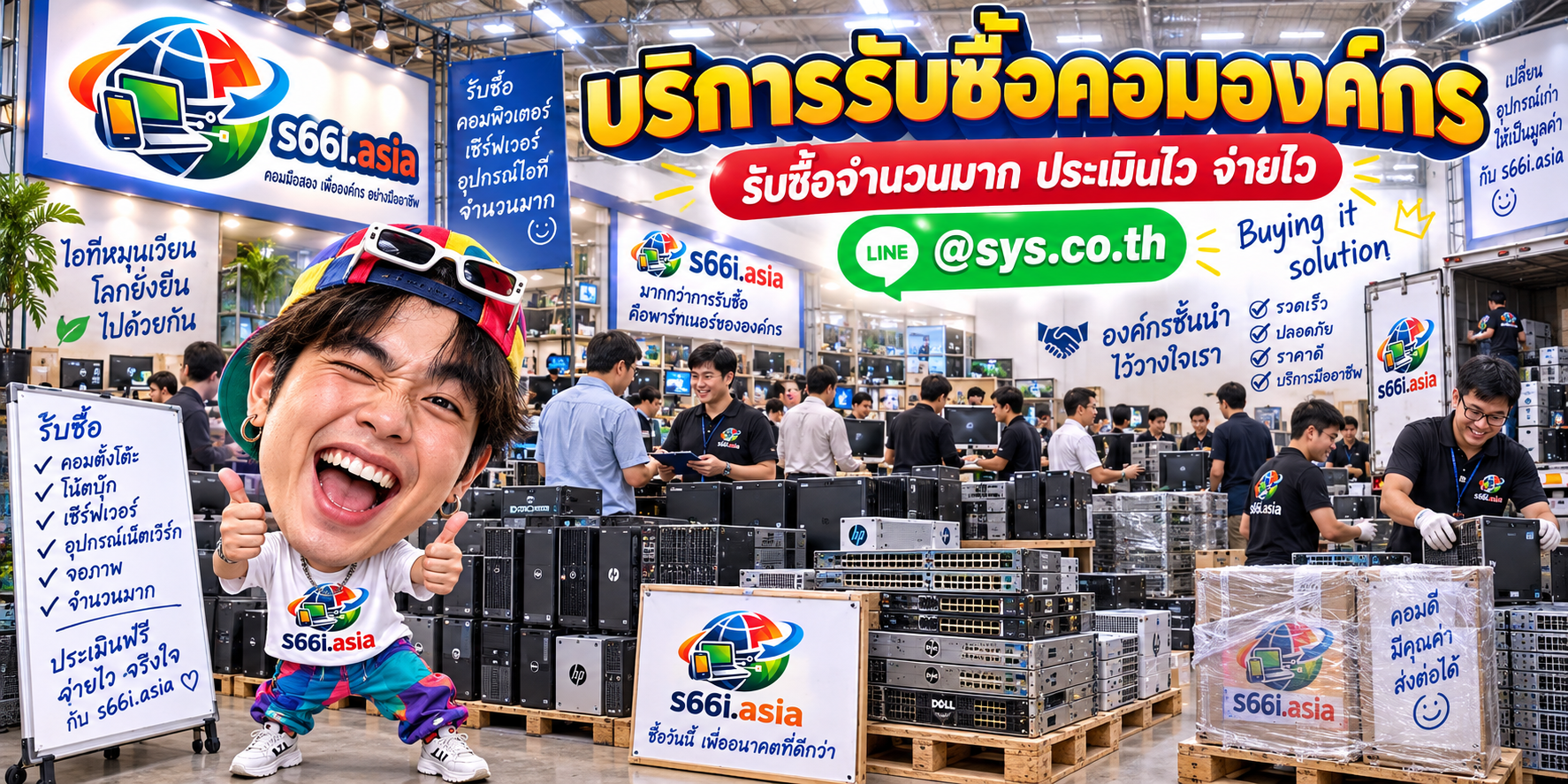 โกดังรับซื้อคอมองค์กร s66i.asia มีทีมงานและลูกค้าองค์กรจำนวนมาก