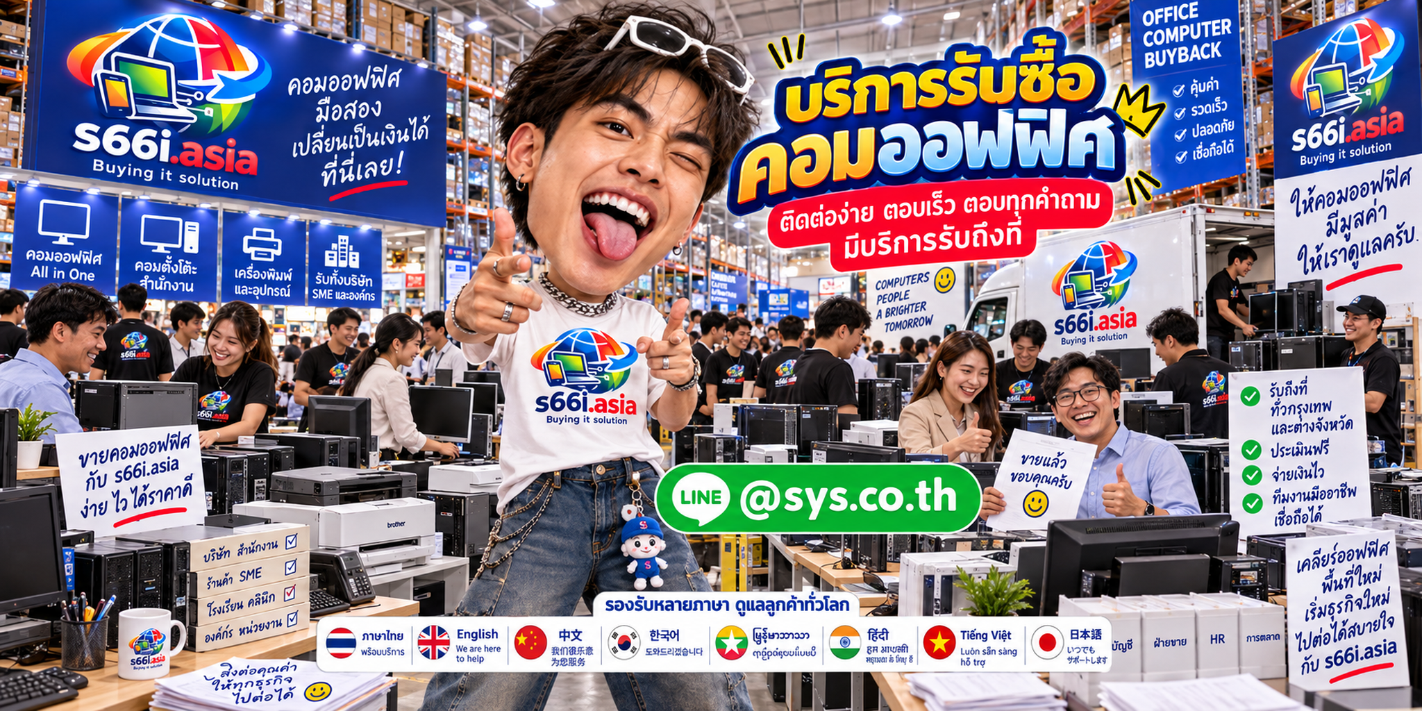 ช่องทาง LINE @sys.co.th สำหรับขายคอมออฟฟิศให้ s66i.asia