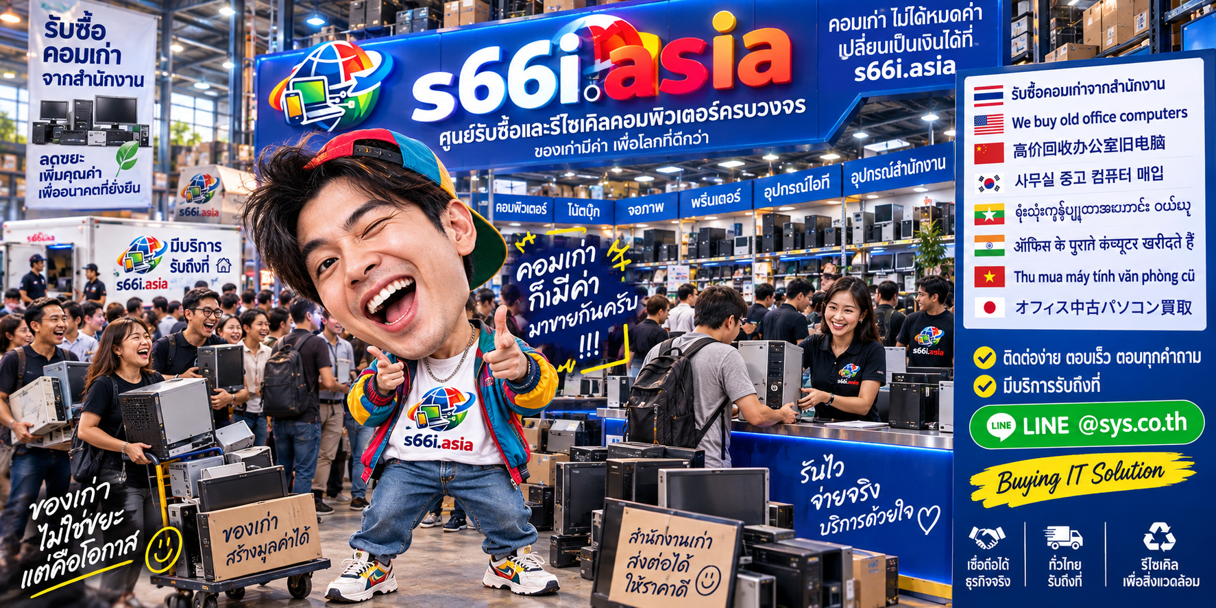 ติดต่อ LINE @sys.co.th เพื่อประเมินคอมเก่าจากสำนักงานกับ s66i.asia