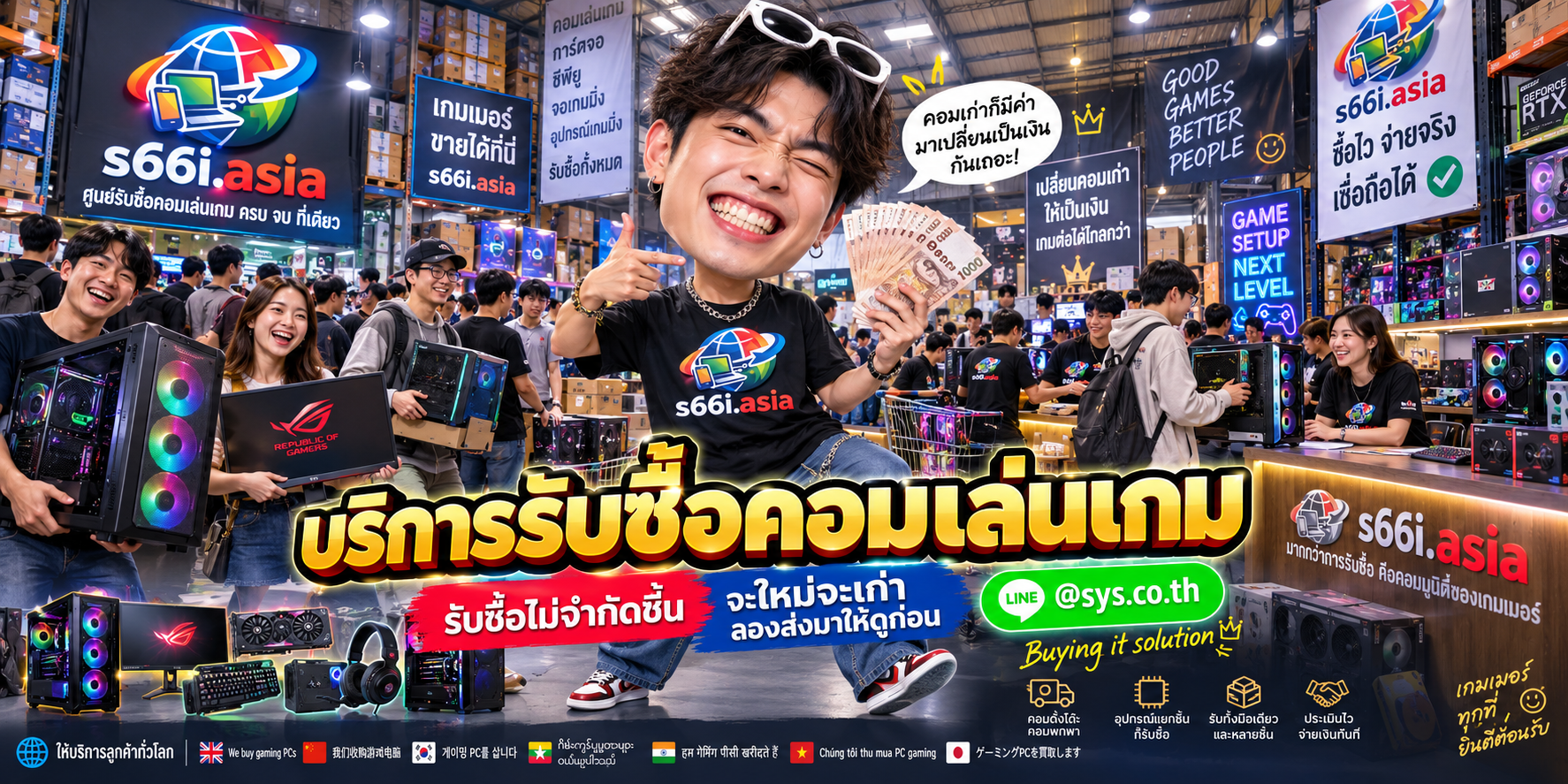 ทีมงาน s66i.asia รับซื้อคอมเล่นเกมในโกดังเกมมิ่งและไอที
