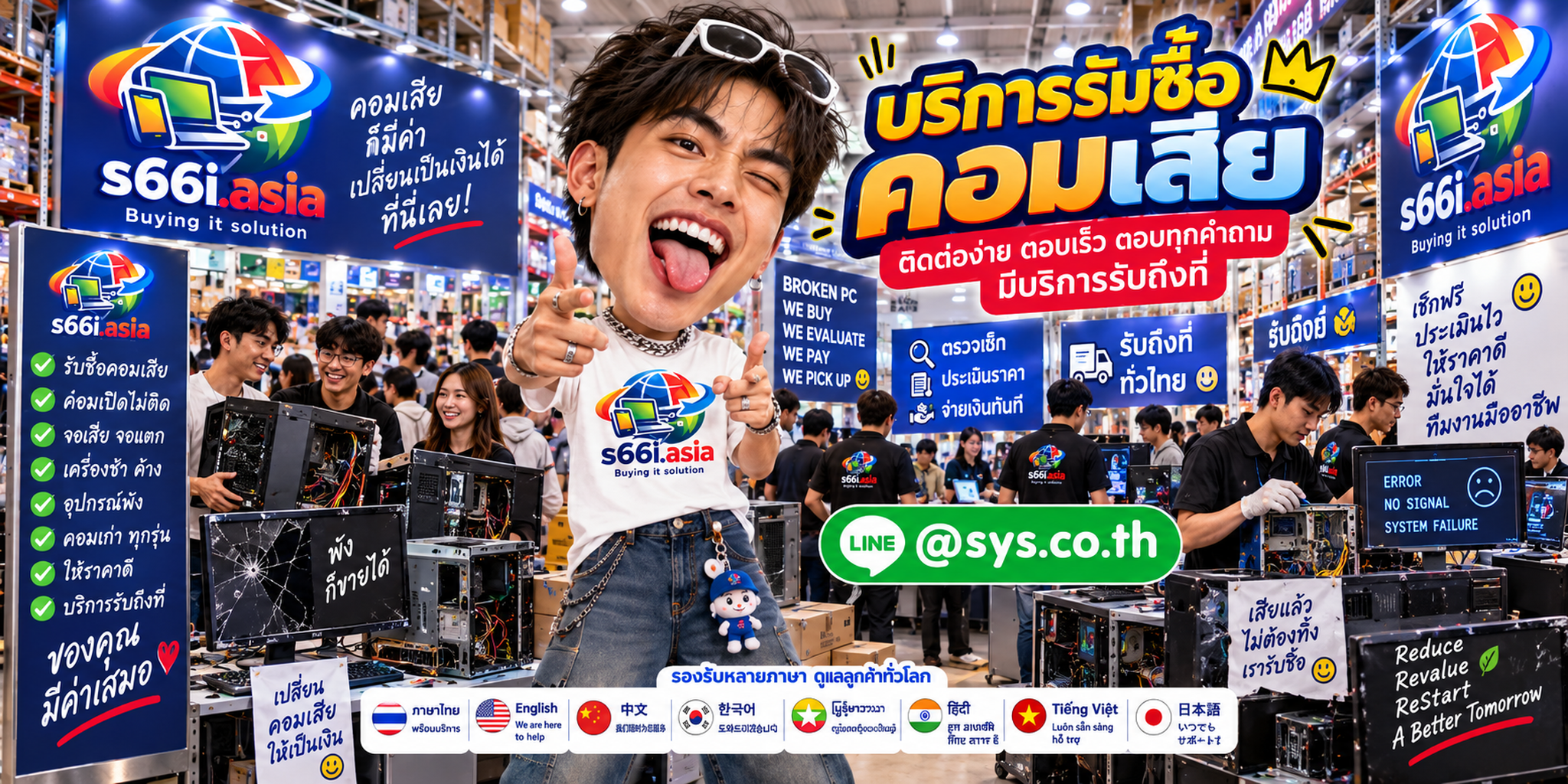 ช่องทาง LINE @sys.co.th สำหรับขายคอมเสียให้ s66i.asia