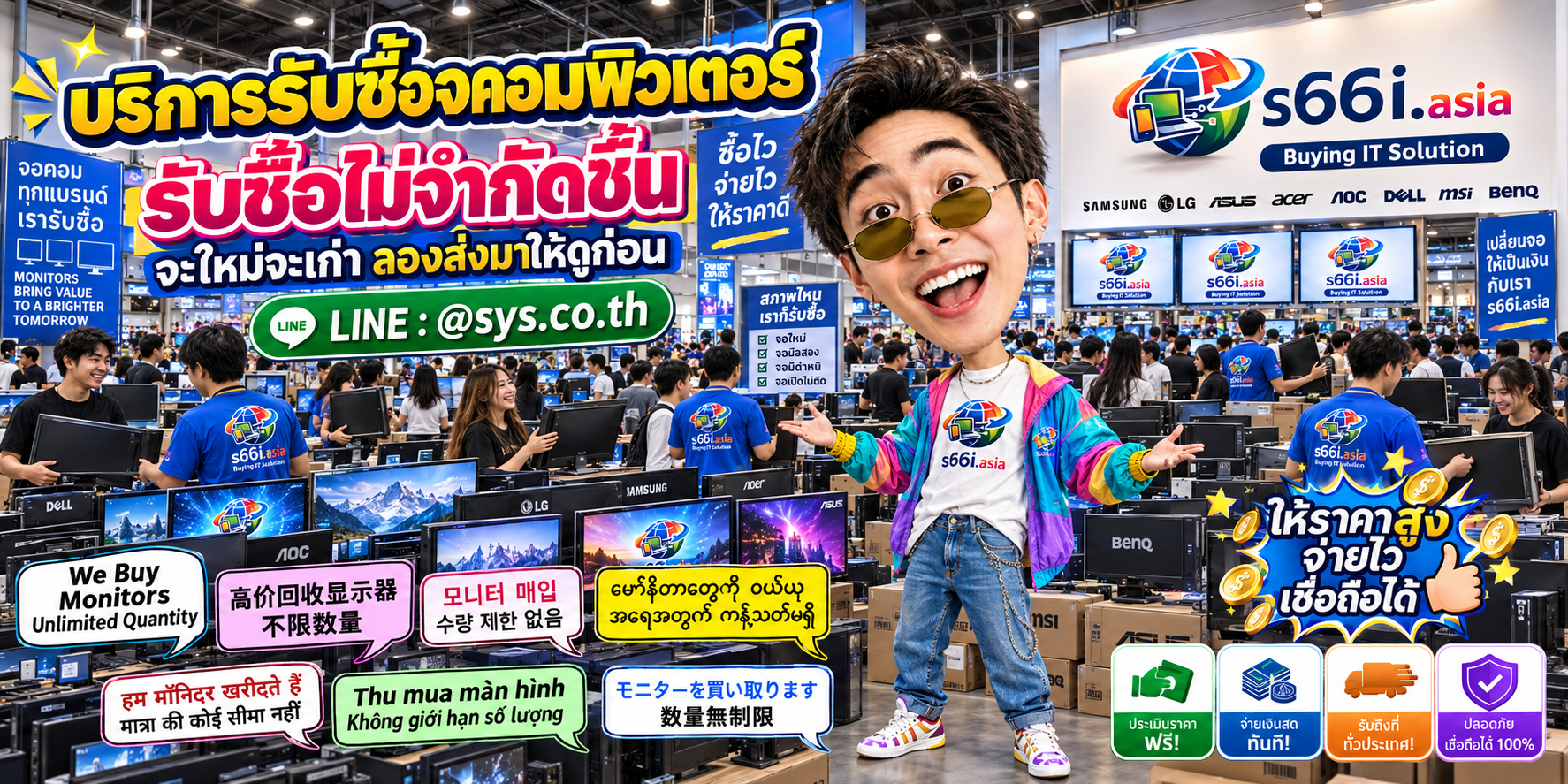s66i.asia Buying IT Solution รับซื้อจอคอมพิวเตอร์ ติดต่อ LINE @sys.co.th
