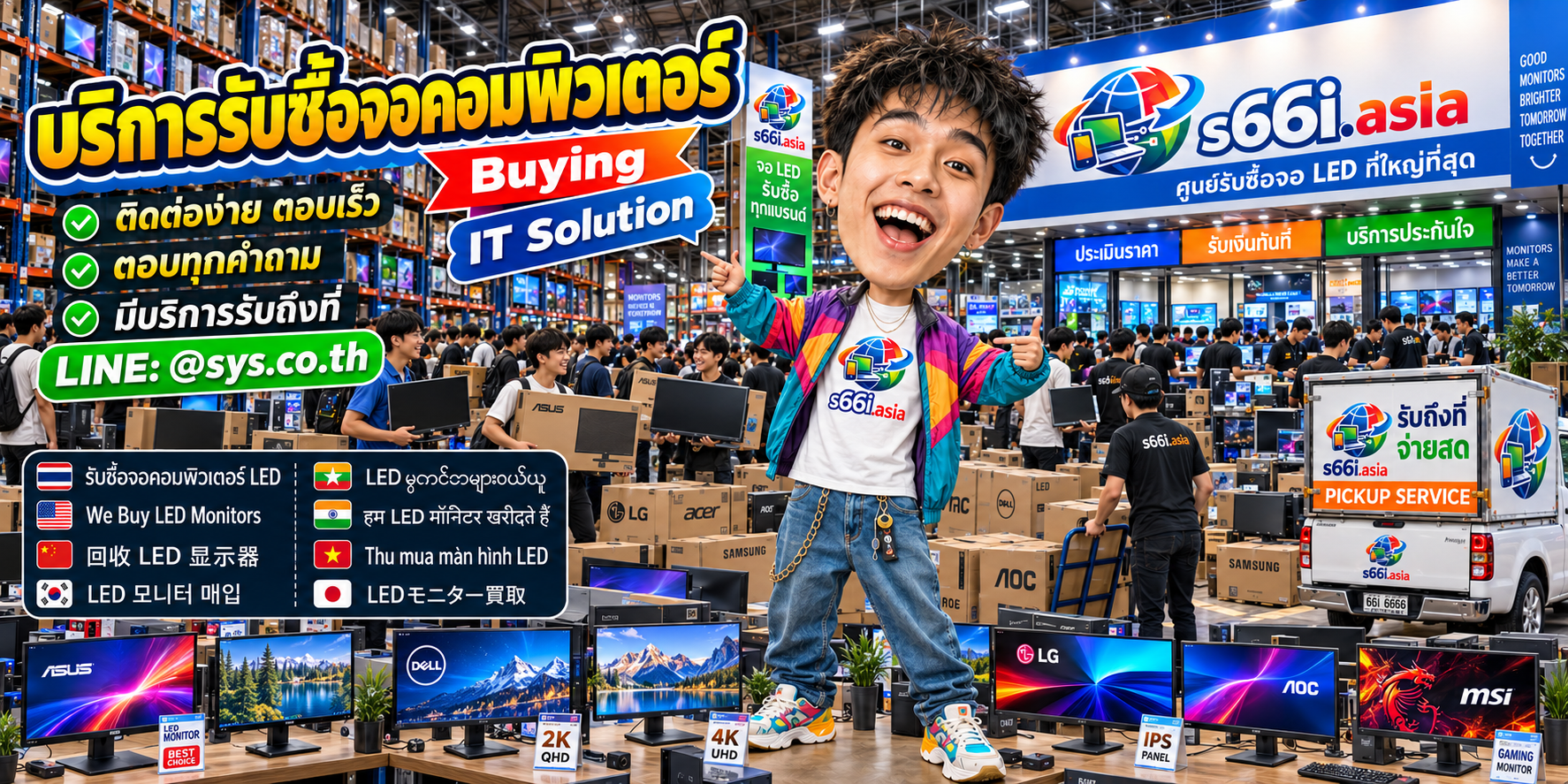 ช่องทาง LINE @sys.co.th สำหรับขายจอคอมพิวเตอร์ให้ s66i.asia
