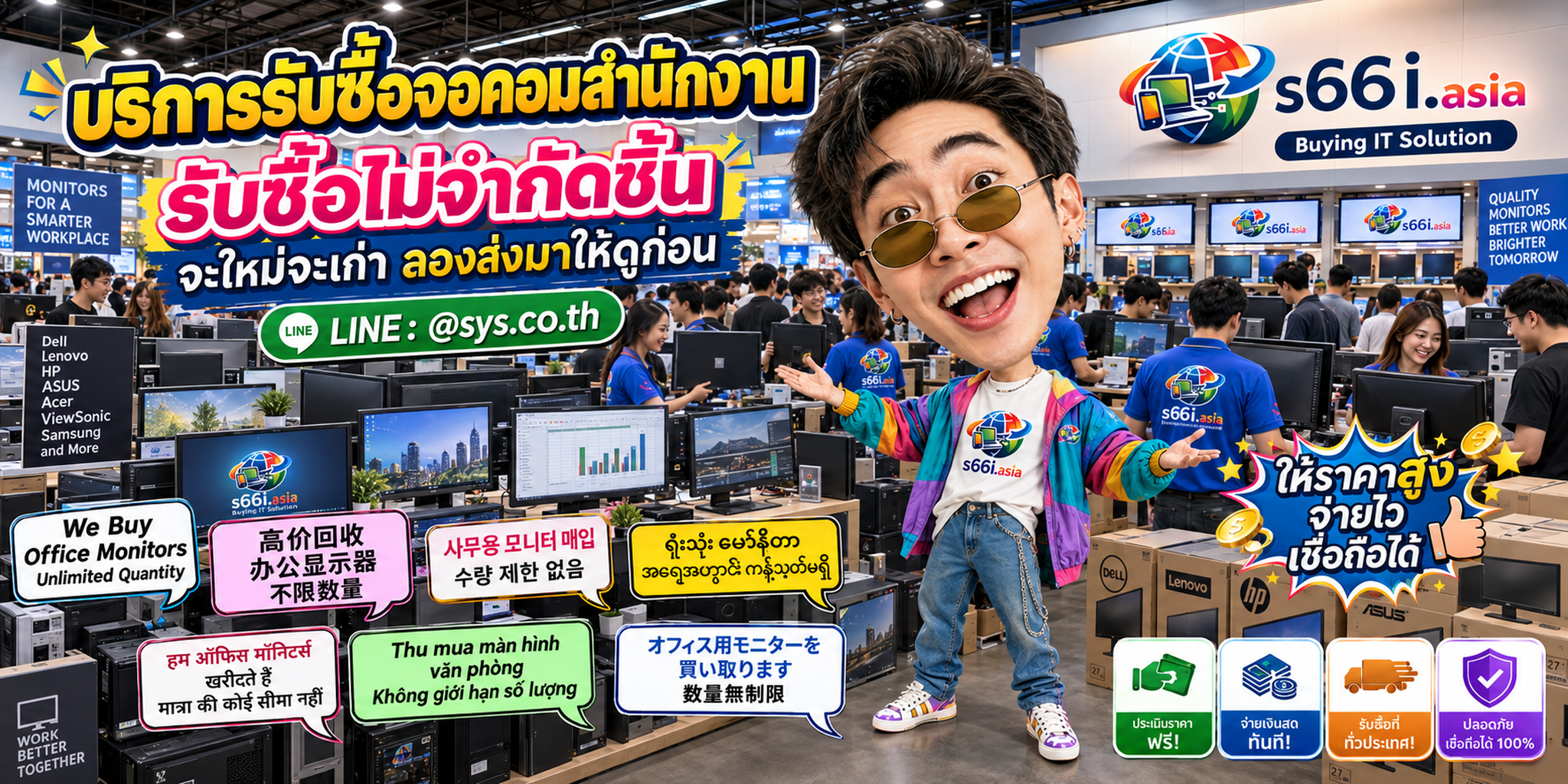s66i.asia Buying IT Solution รับซื้อจอคอมสำนักงาน ติดต่อ LINE @sys.co.th