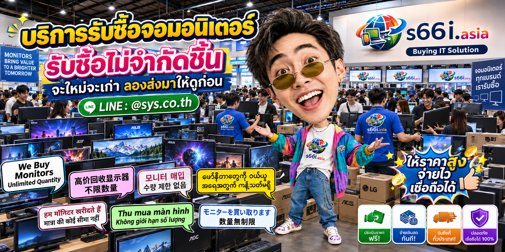 s66i.asia Buying IT Solution รับซื้อจอมอนิเตอร์ ติดต่อ LINE @sys.co.th
