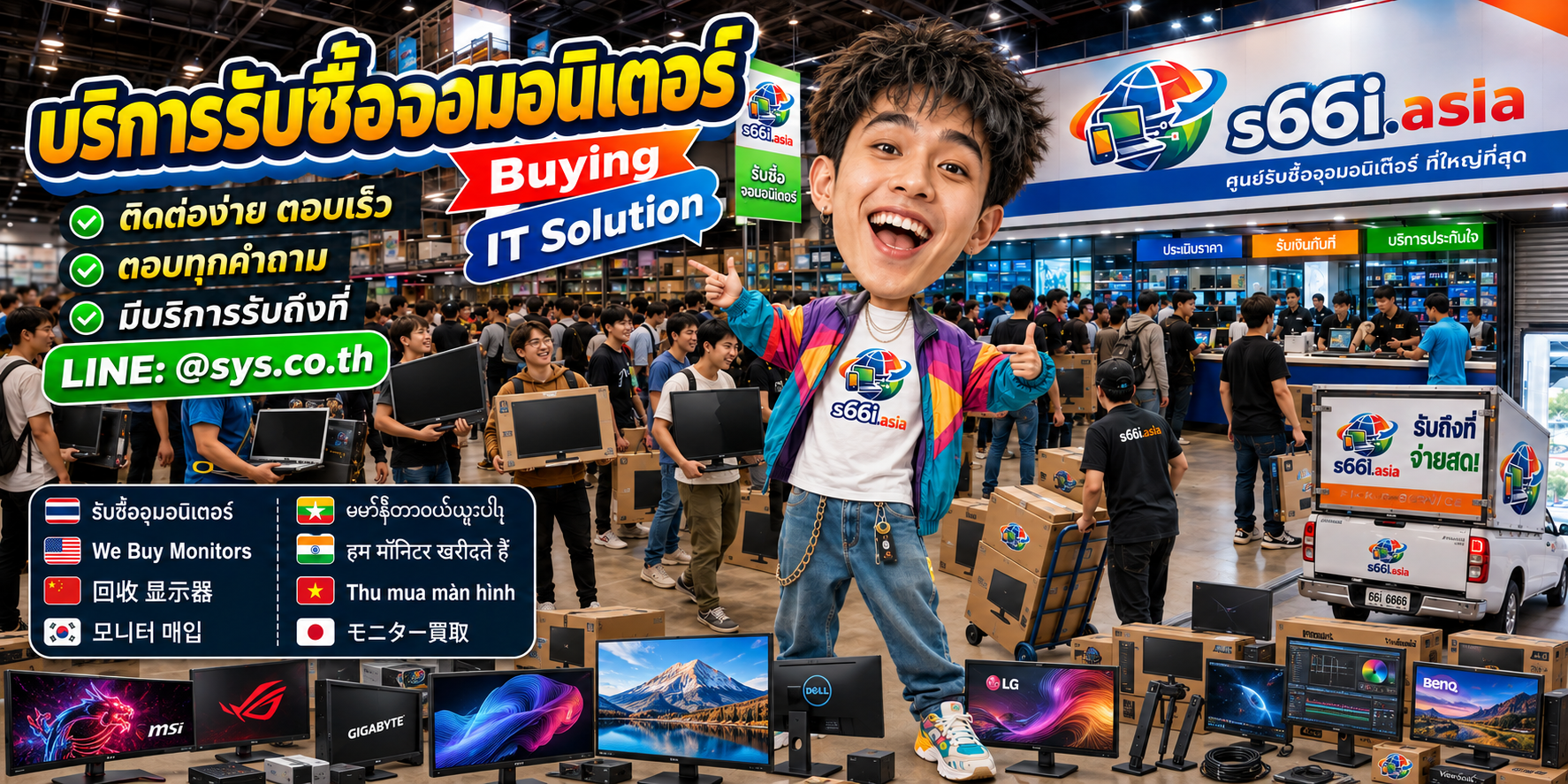 ช่องทาง LINE @sys.co.th สำหรับขายจอมอนิเตอร์ให้ s66i.asia