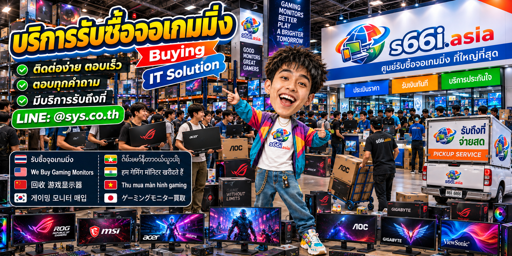 ช่องทาง LINE @sys.co.th สำหรับขายจอเกมมิ่งให้ s66i.asia