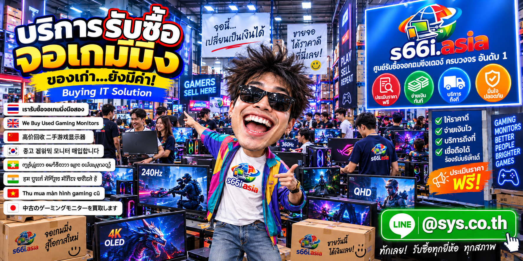 ทีมงาน s66i.asia รับซื้อจอเกมมิ่งในโกดังไอที