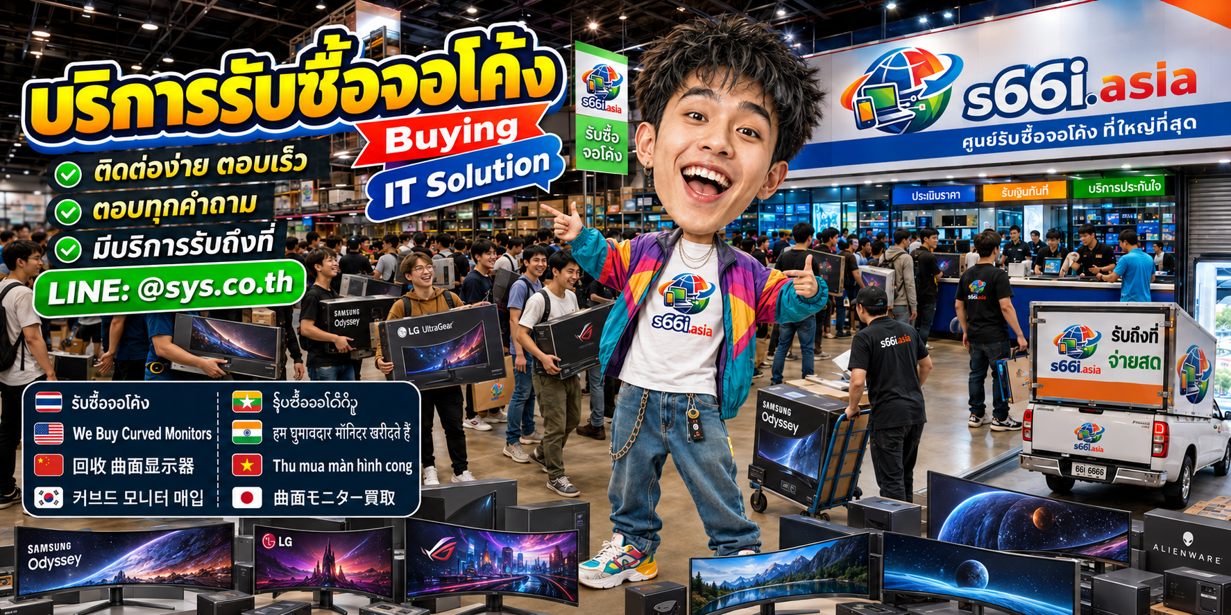 ช่องทาง LINE @sys.co.th สำหรับขายจอโค้งให้ s66i.asia