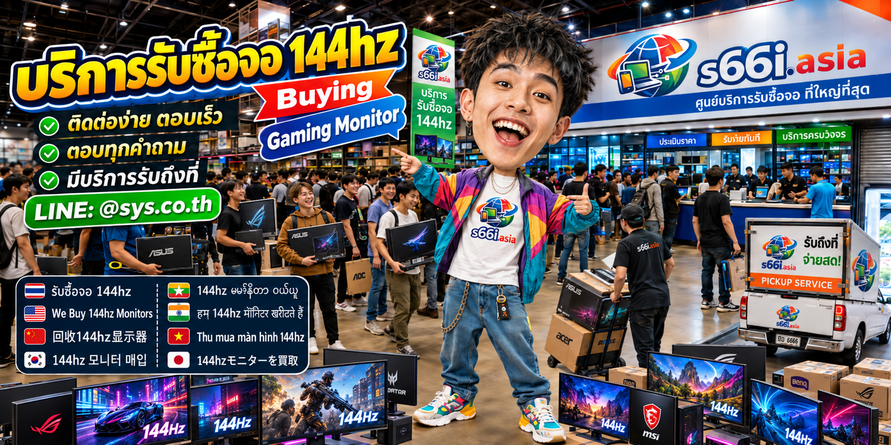 ช่องทาง LINE @sys.co.th สำหรับขายจอ 144Hz ให้ s66i.asia