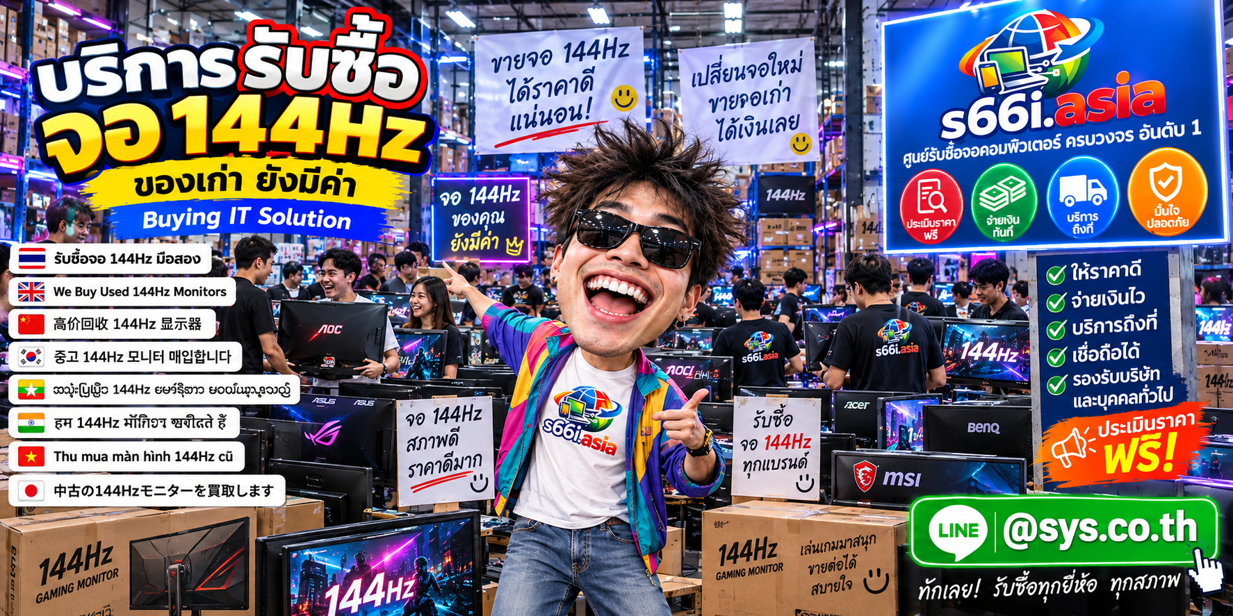 ทีมงาน s66i.asia รับซื้อจอ 144Hz ในโกดังไอที