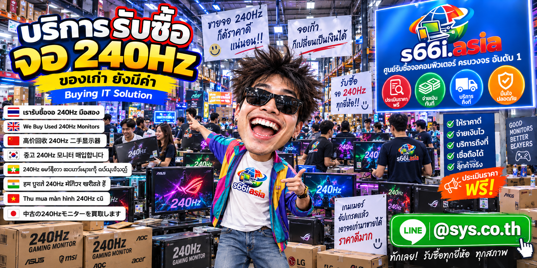 ทีมงาน s66i.asia รับซื้อจอ 240Hz ในโกดังไอที