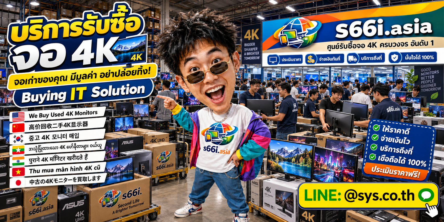 ทีมงาน s66i.asia รับซื้อจอ 4k ในโกดังไอที