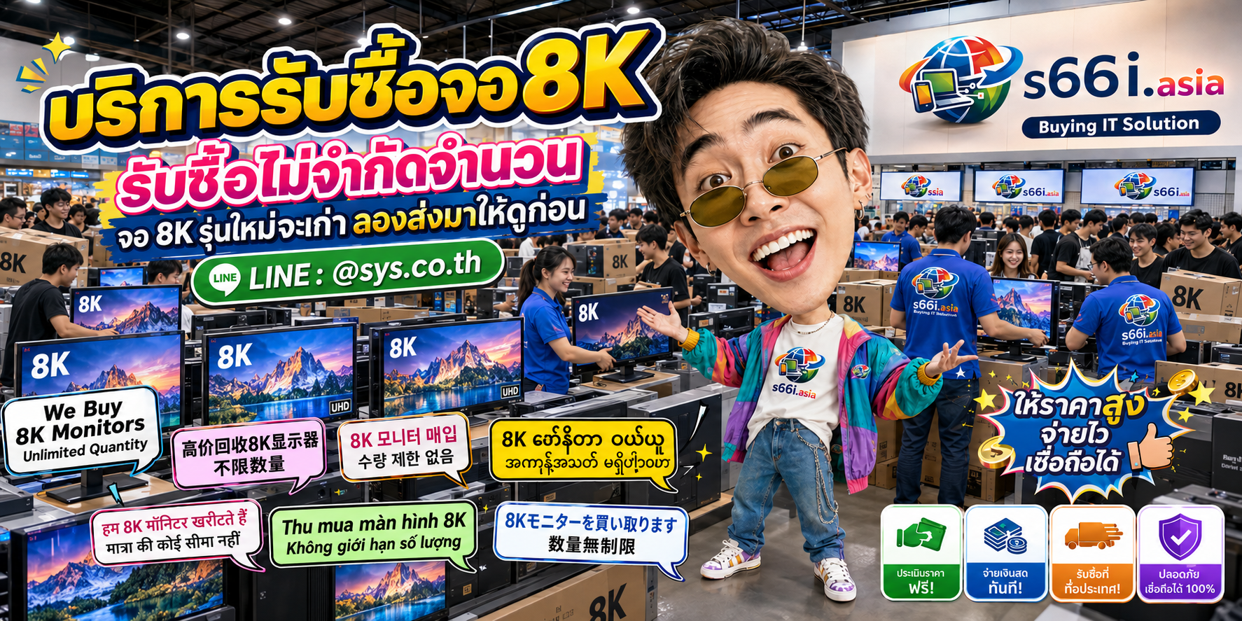 s66i.asia Buying IT Solution รับซื้อจอ 8K ติดต่อ LINE @sys.co.th