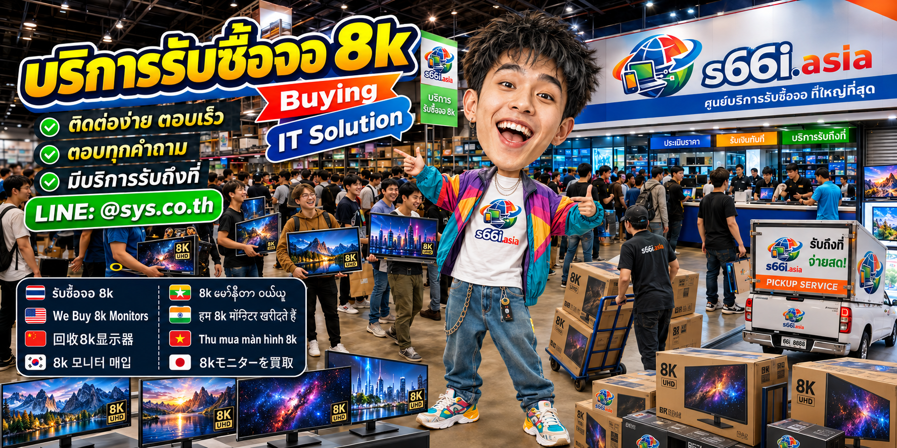 ช่องทาง LINE @sys.co.th สำหรับขายจอ 8K ให้ s66i.asia