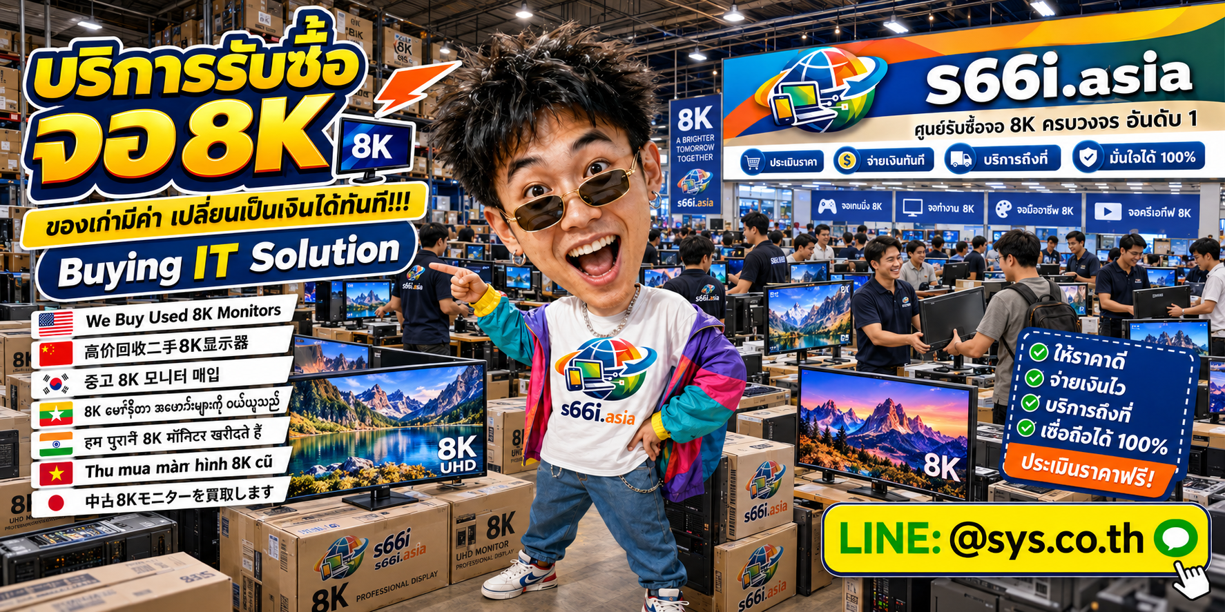 ทีมงาน s66i.asia รับซื้อจอ 8K ในโกดังไอที