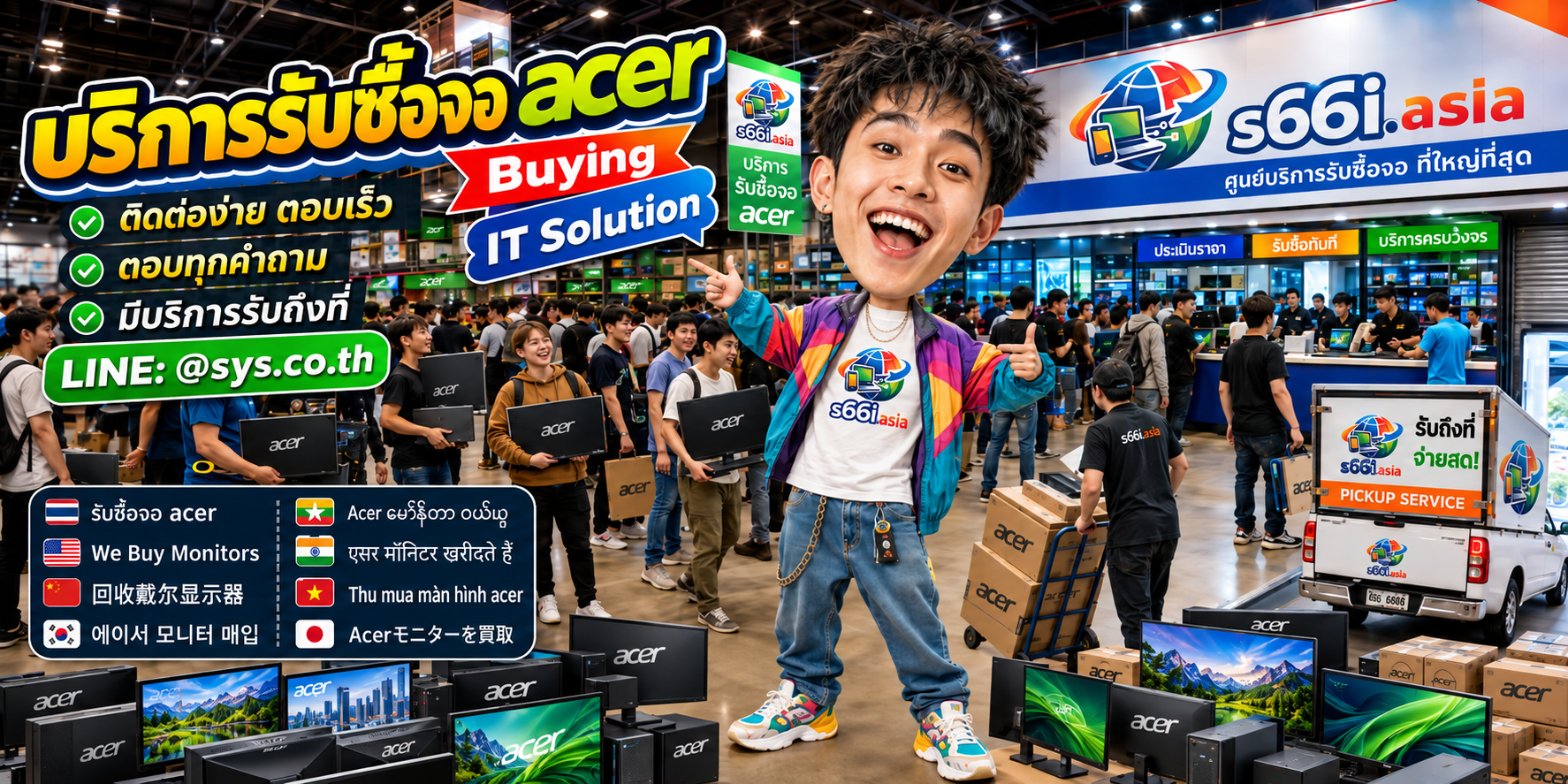 ช่องทาง LINE @sys.co.th สำหรับขายจอ acer ให้ s66i.asia
