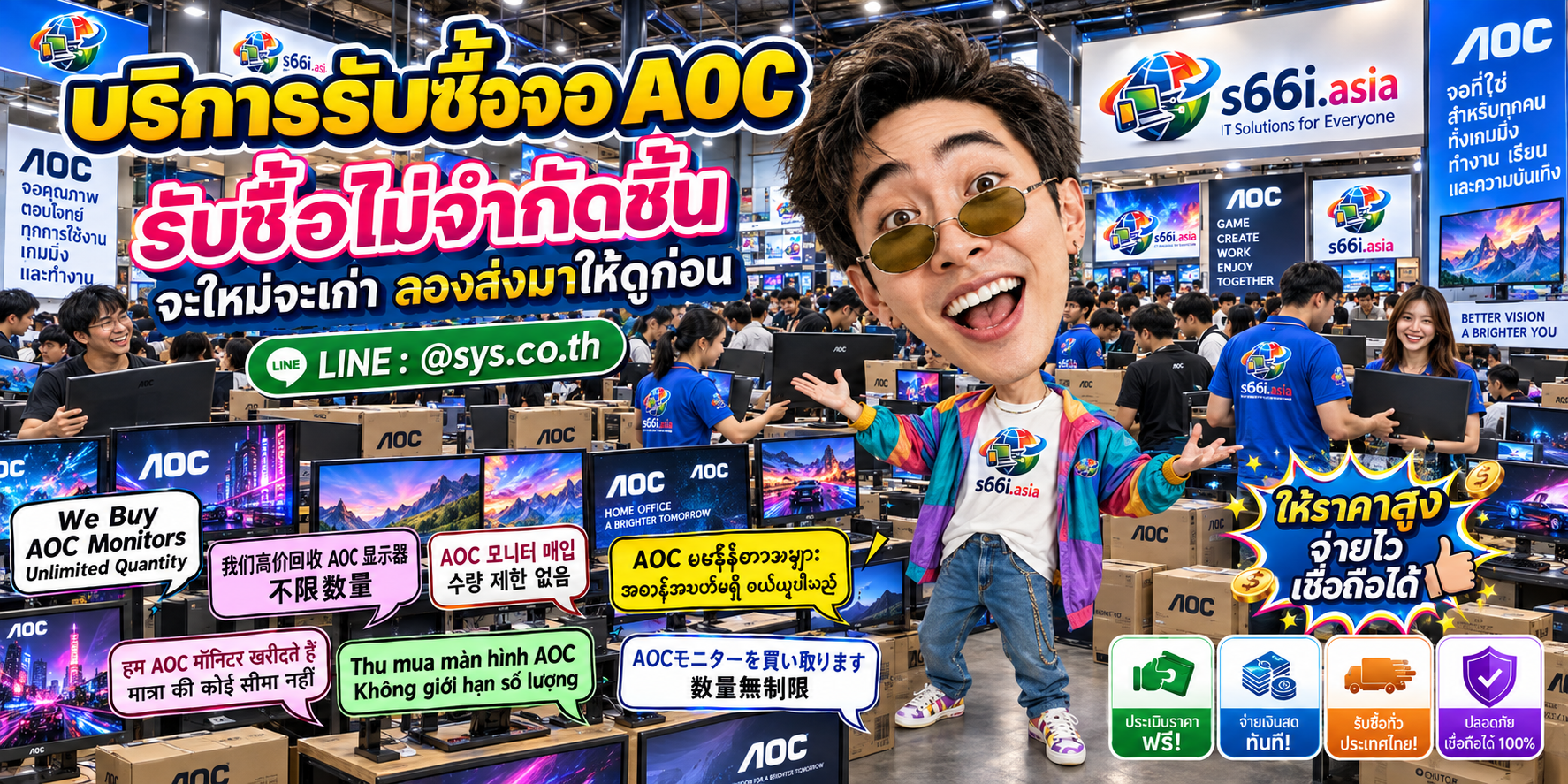 s66i.asia Buying IT Solution ติดต่อ LINE @sys.co.th รับซื้อจอ AOC