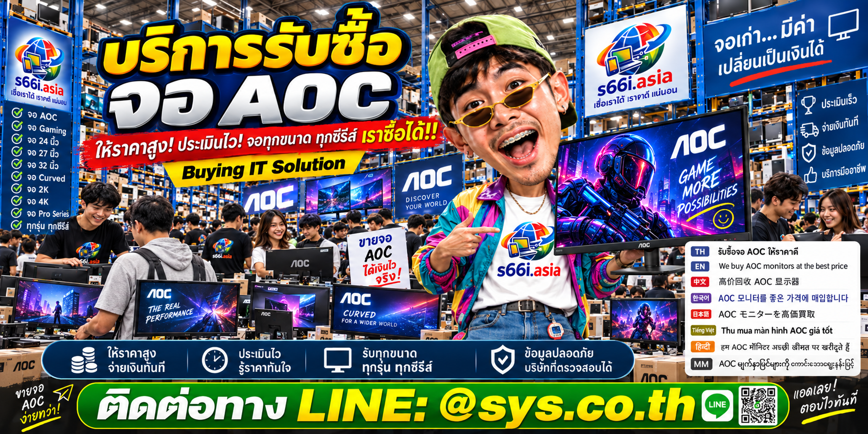 โกดังรับซื้อจอ AOC s66i.asia มีจอและลูกค้าจำนวนมาก
