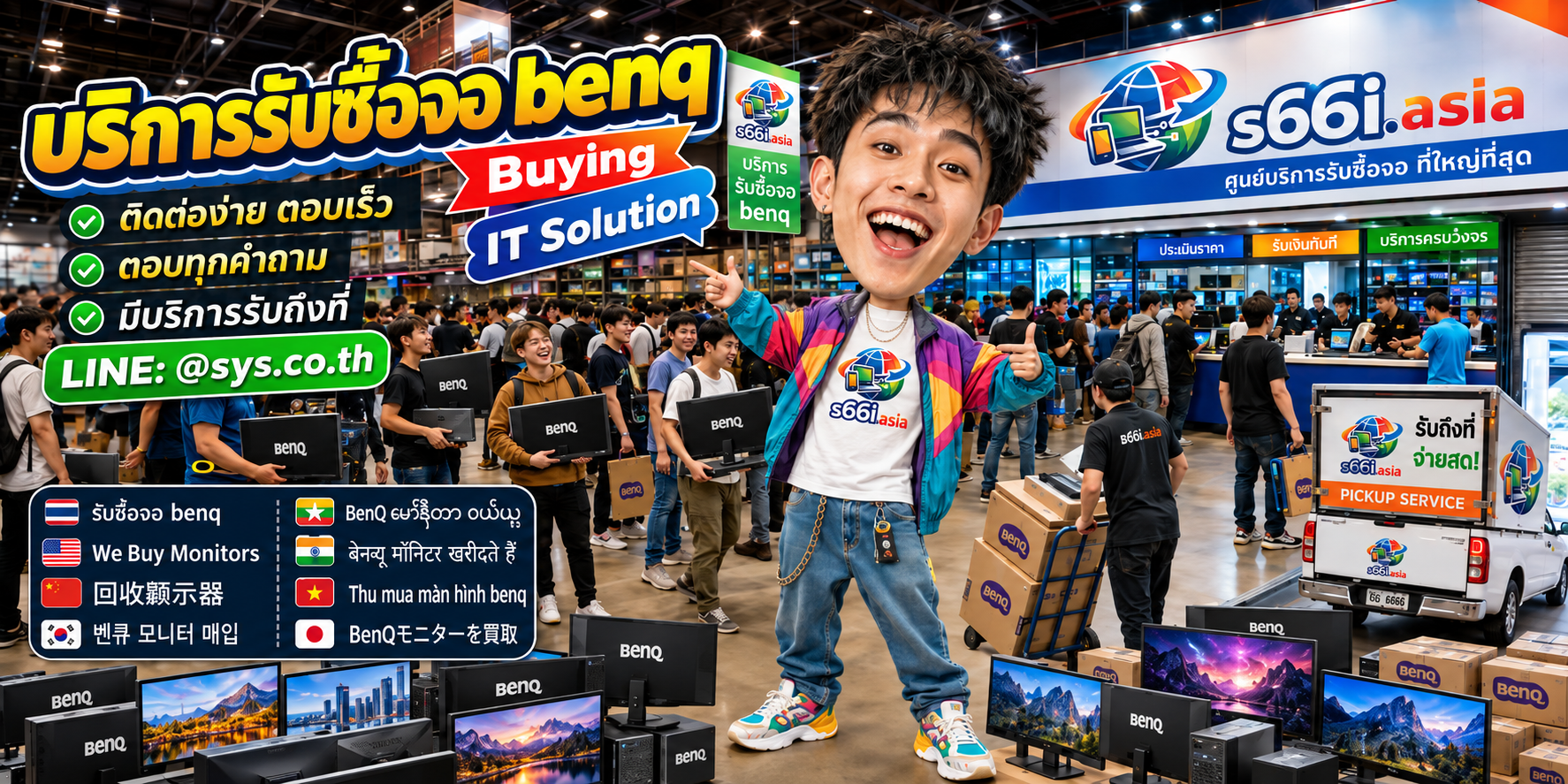 ช่องทาง LINE @sys.co.th สำหรับขายจอ BenQ ให้ s66i.asia