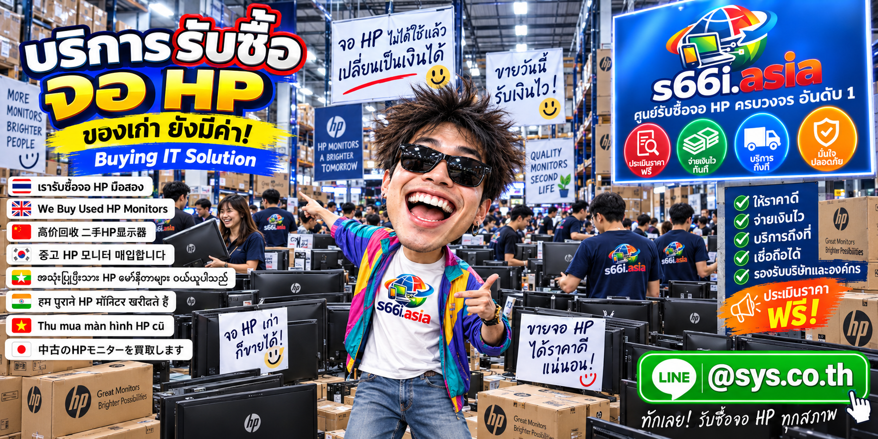 ทีมงาน s66i.asia รับซื้อจอ hp ในโกดังไอที