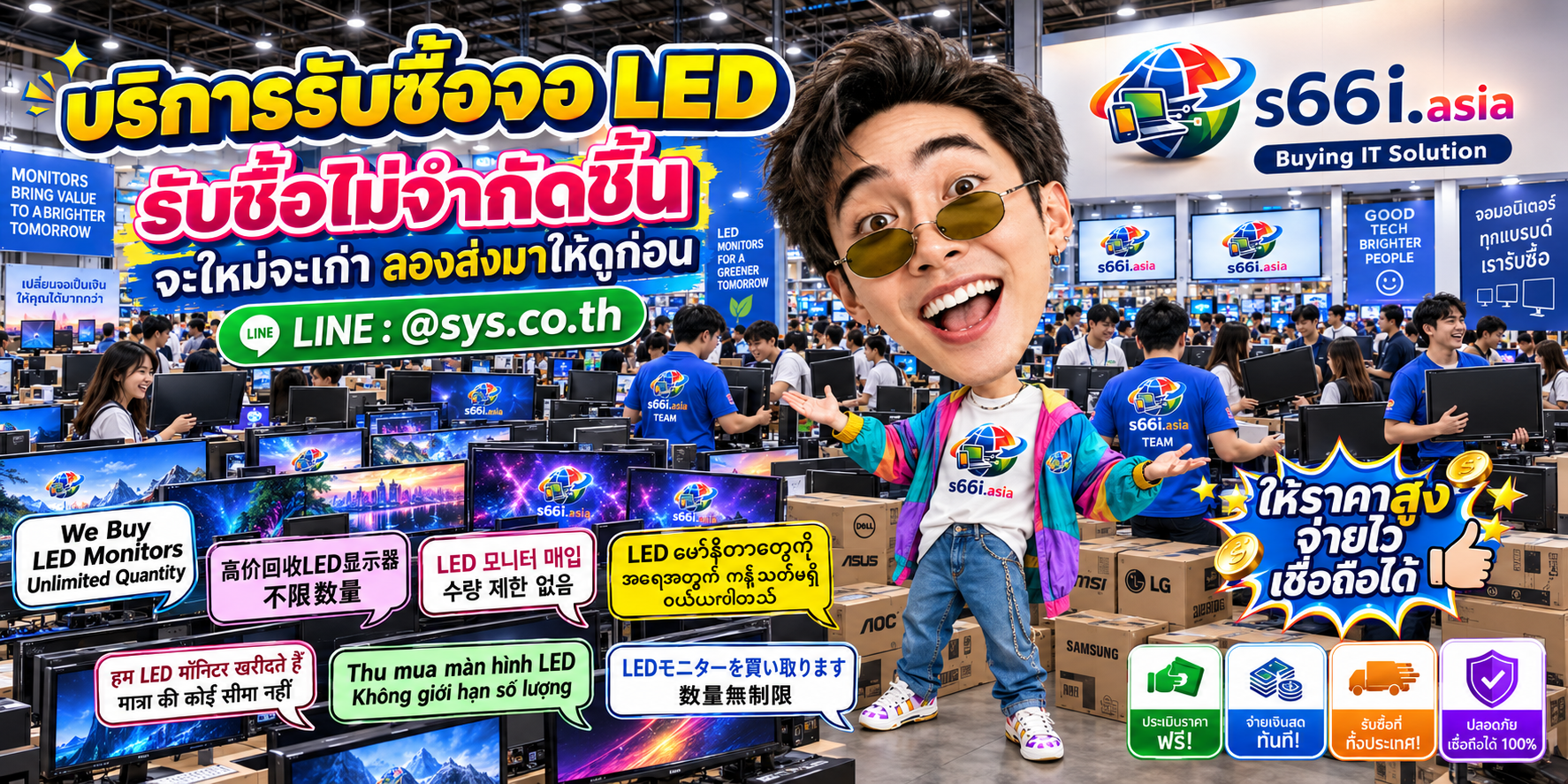 s66i.asia Buying IT Solution รับซื้อจอ LED ติดต่อ LINE @sys.co.th