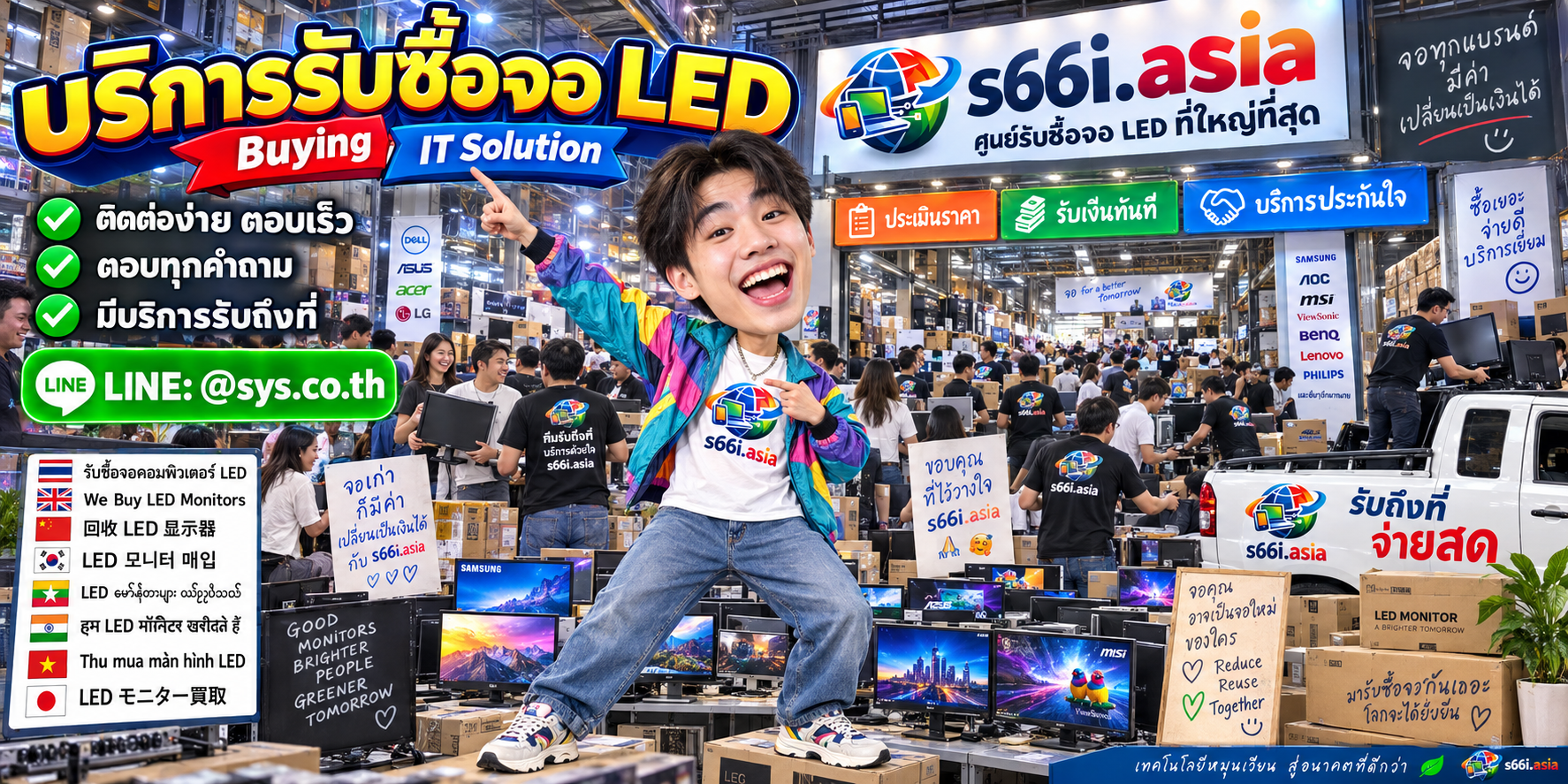 ช่องทาง LINE @sys.co.th สำหรับขายจอ LED ให้ s66i.asia