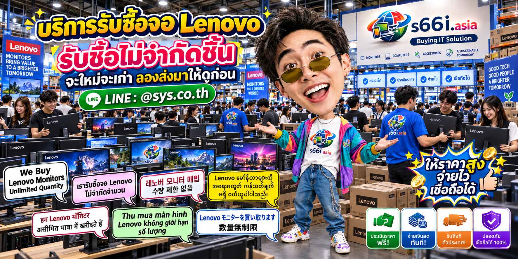 s66i.asia Buying IT Solution รับซื้อจอ Lenovo ติดต่อ LINE @sys.co.th