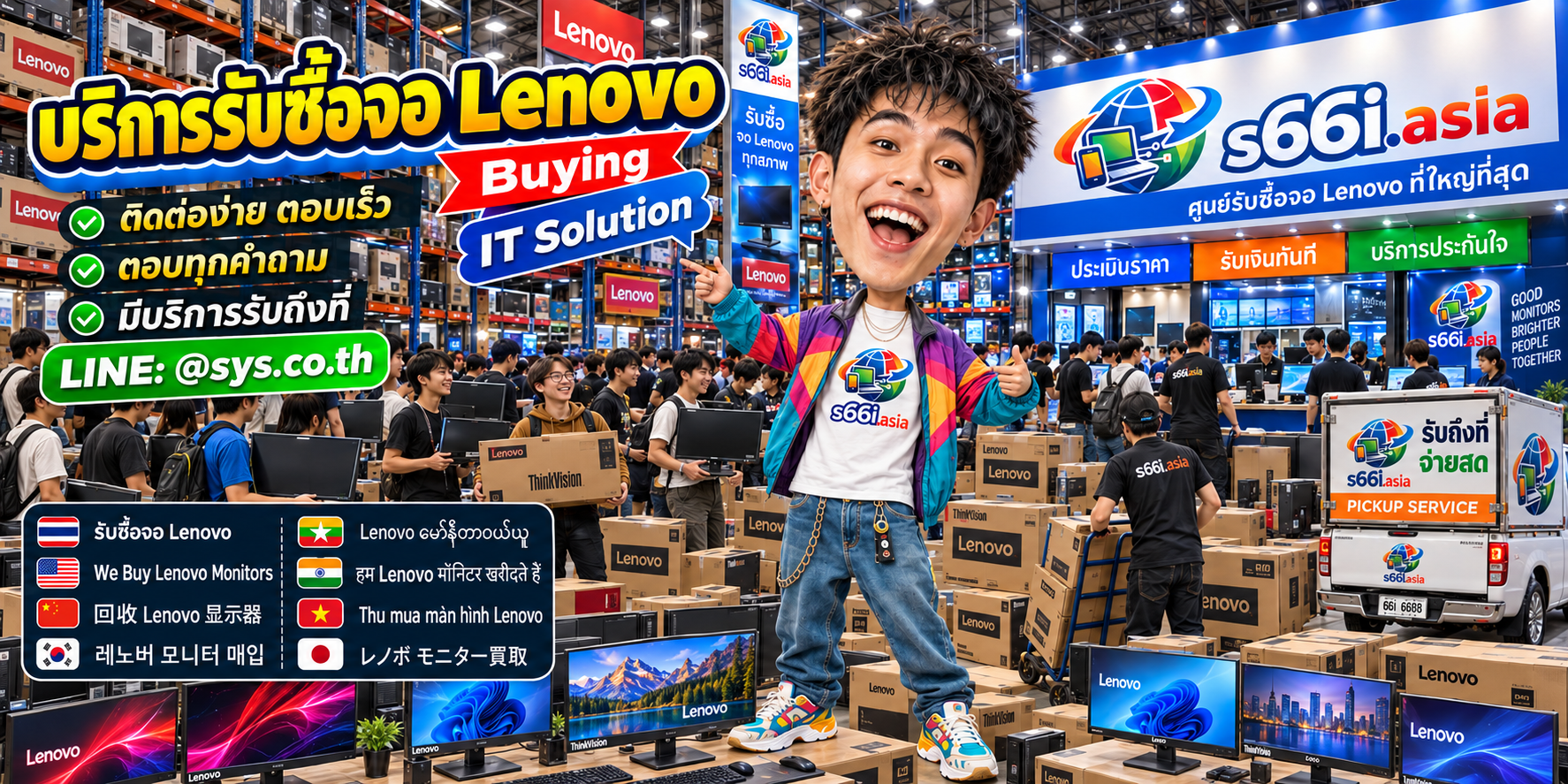 ช่องทาง LINE @sys.co.th สำหรับขายจอ Lenovo ให้ s66i.asia