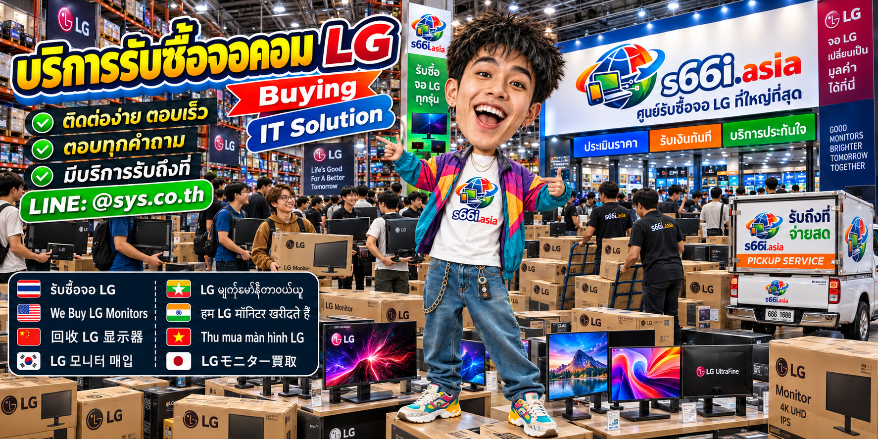 ช่องทาง LINE @sys.co.th สำหรับขายจอ LG ให้ s66i.asia