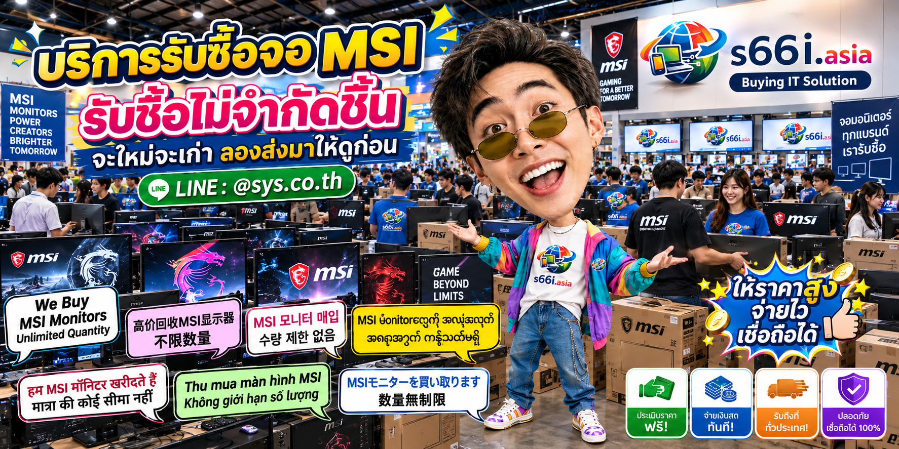 s66i.asia Buying IT Solution รับซื้อจอ MSI ติดต่อ LINE @sys.co.th