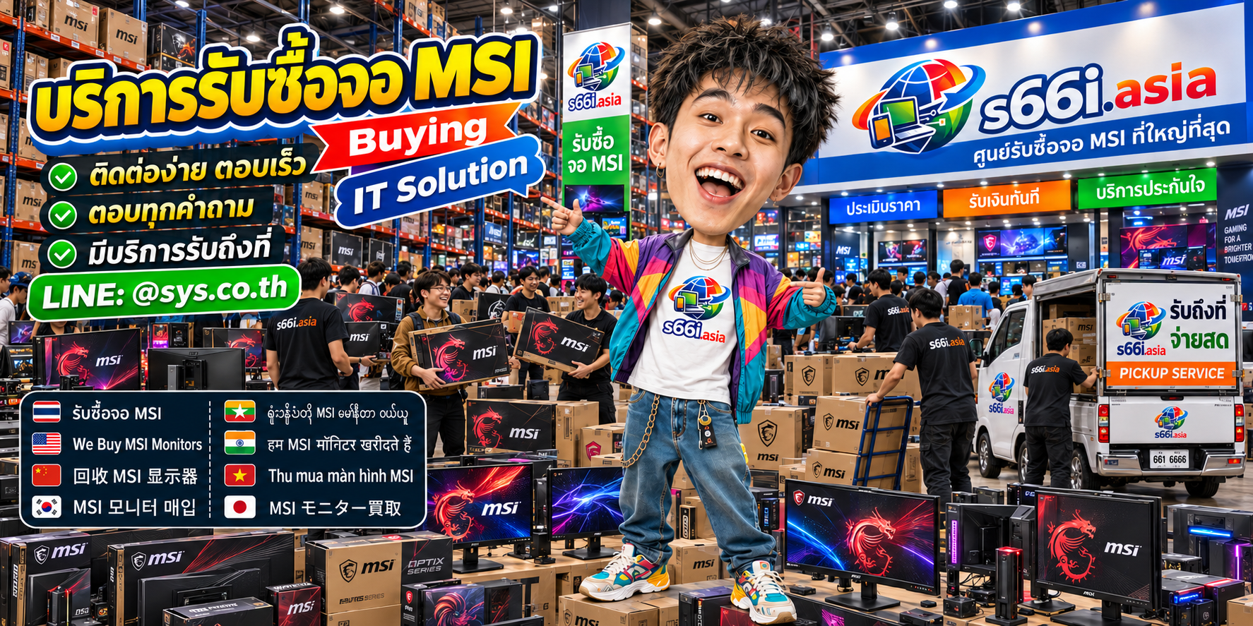 ช่องทาง LINE @sys.co.th สำหรับขายจอ MSI ให้ s66i.asia