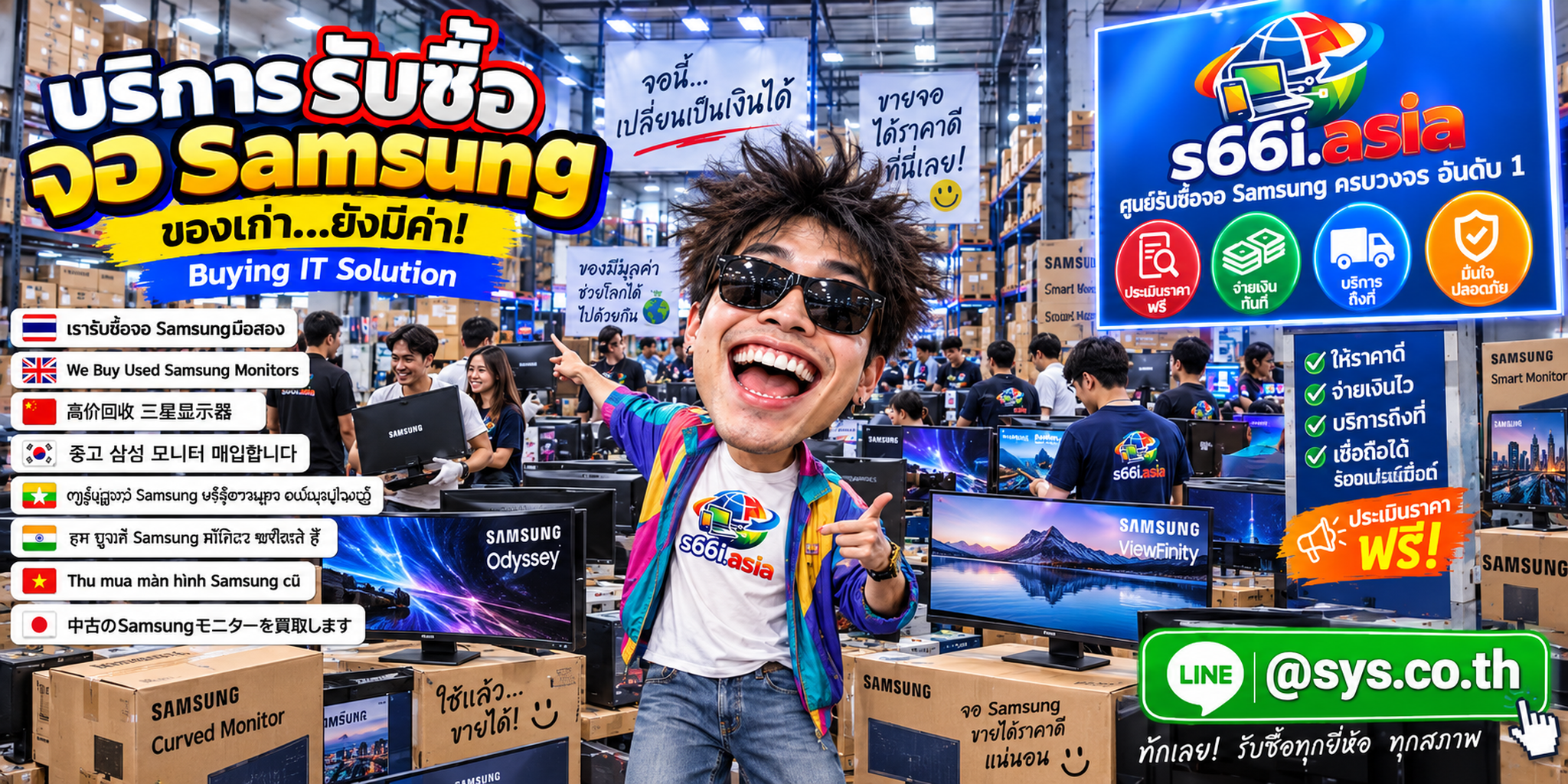 ทีมงาน s66i.asia รับซื้อจอ Samsung ในโกดังไอที