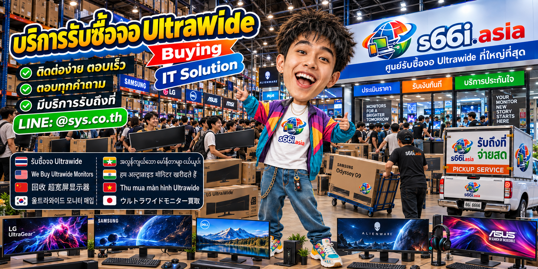 ช่องทาง LINE @sys.co.th สำหรับขายจอ ultrawide ให้ s66i.asia