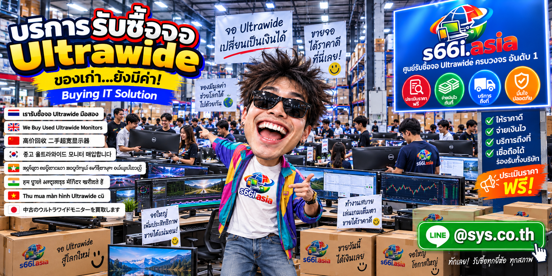 ทีมงาน s66i.asia รับซื้อจอ ultrawide ในโกดังจอและโกดังไอที