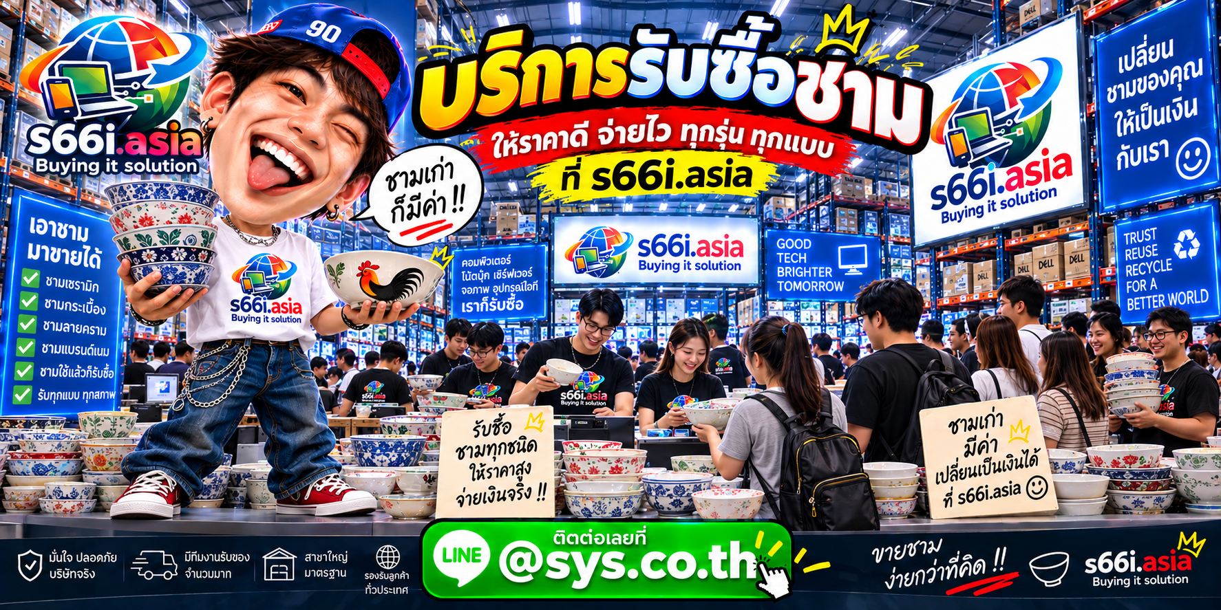 s66i.asia บริการรับซื้อชาม ติดต่อ LINE @sys.co.th