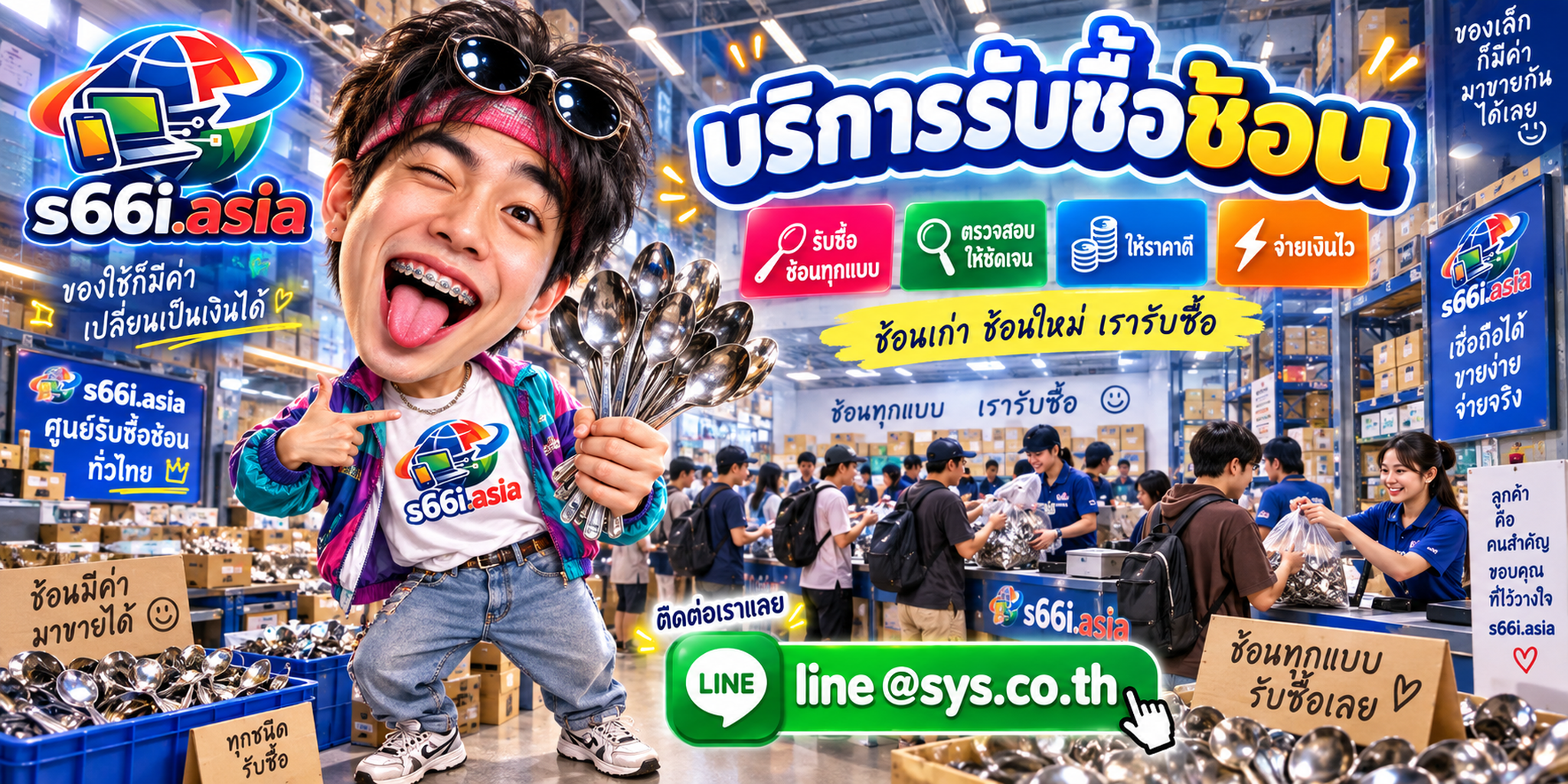 ทีมงาน s66i.asia รับซื้อช้อนในโกดังสินค้า