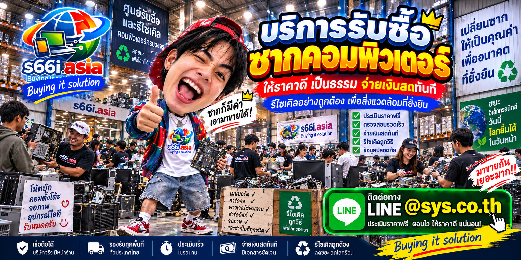 s66i.asia รับซื้อซากคอมพิวเตอร์ Buying IT Solution ติดต่อ LINE @sys.co.th