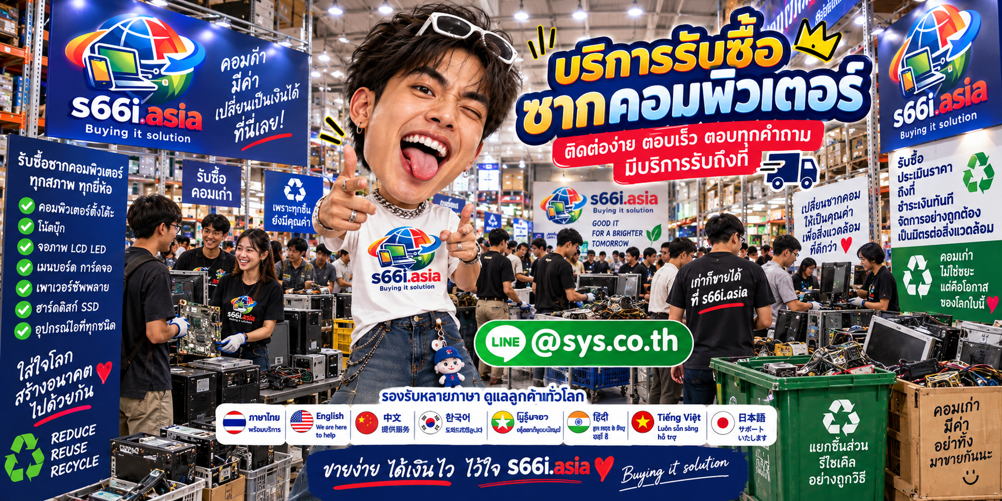 ช่องทาง LINE @sys.co.th สำหรับขายซากคอมพิวเตอร์ให้ s66i.asia